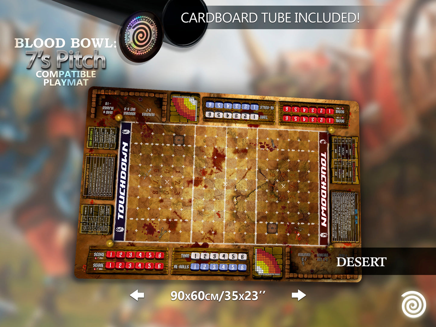 Blood Bowl Sevens compatible Gamemat - (7's pitch)