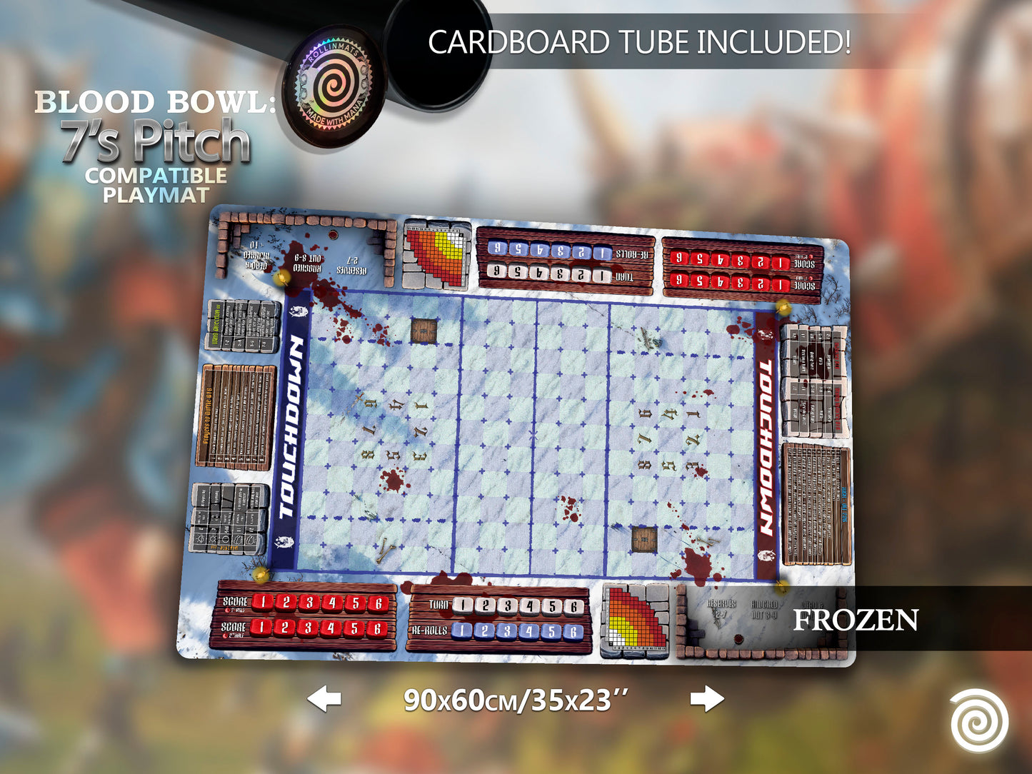 Blood Bowl Sevens compatible Gamemat - (7's pitch)