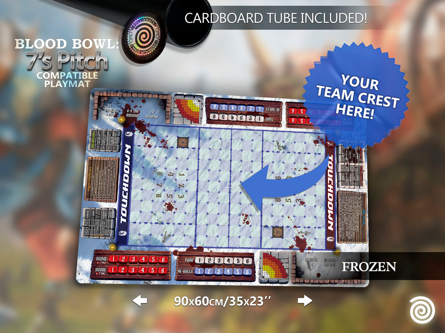 Blood Bowl Sevens compatible Gamemat - (7's pitch)