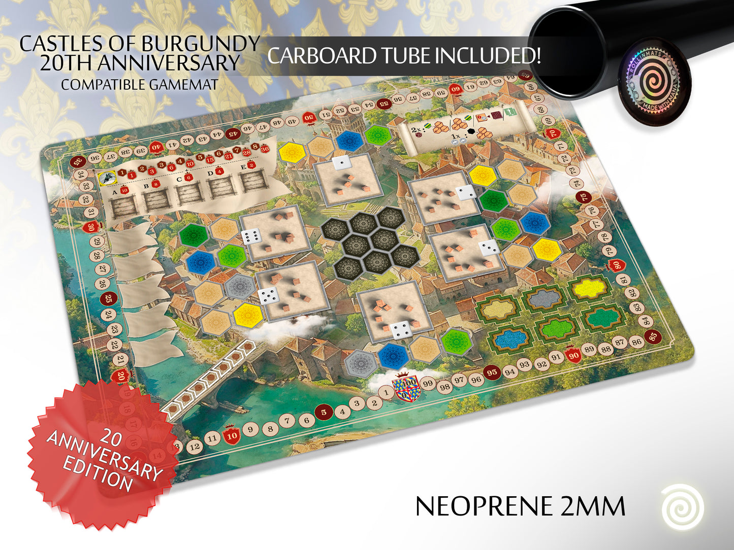 Castles of Burgundy 20th Anniversary Compatible Gamemat