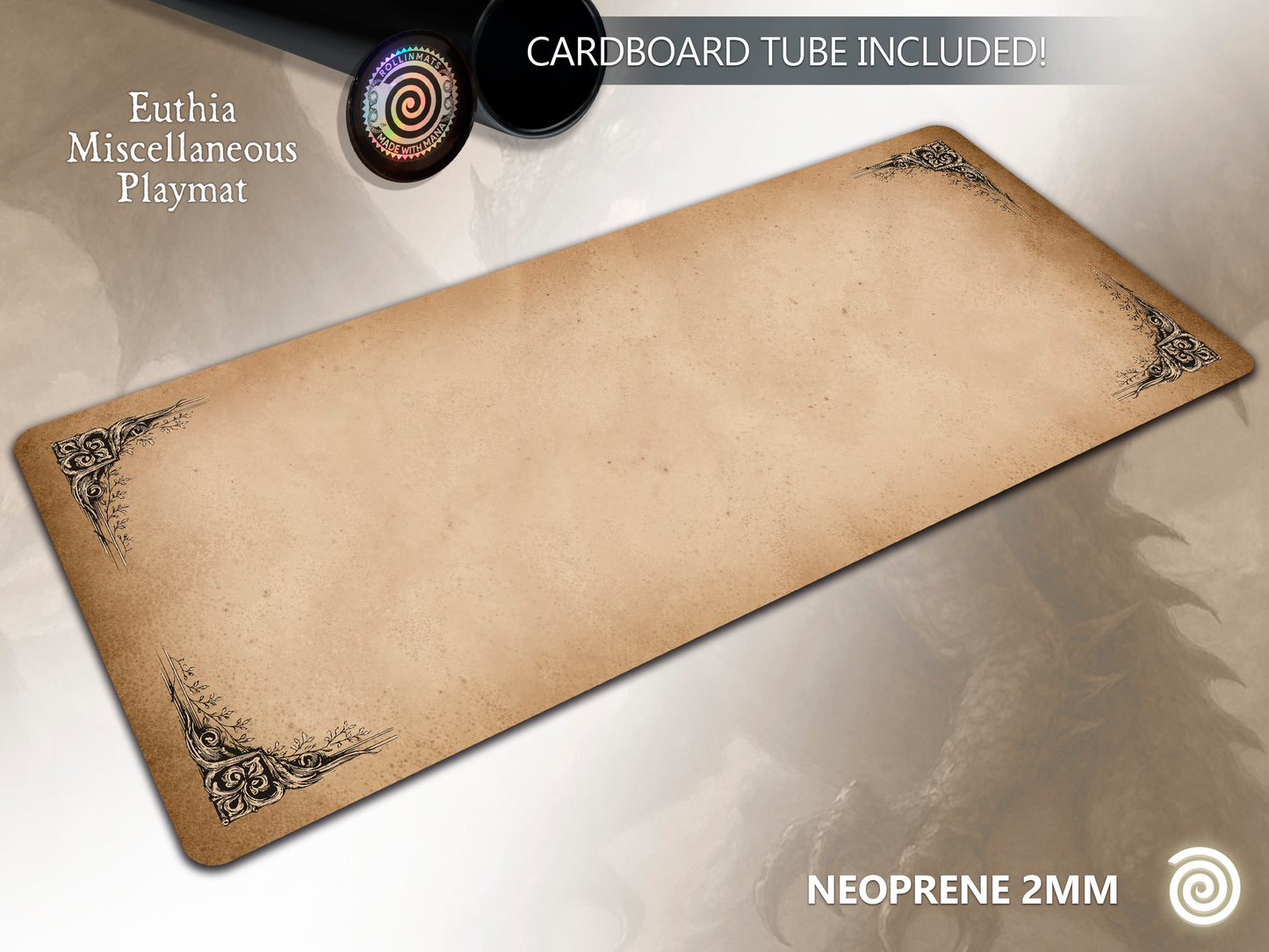 Playmat Euthia Style D and D ( Custom Sizes up to 110x43 inches) Playmat and Desk