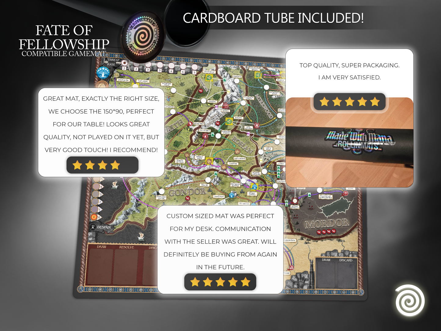 Lord of the rings Fate of Fellowship (giant size compatible playmat)