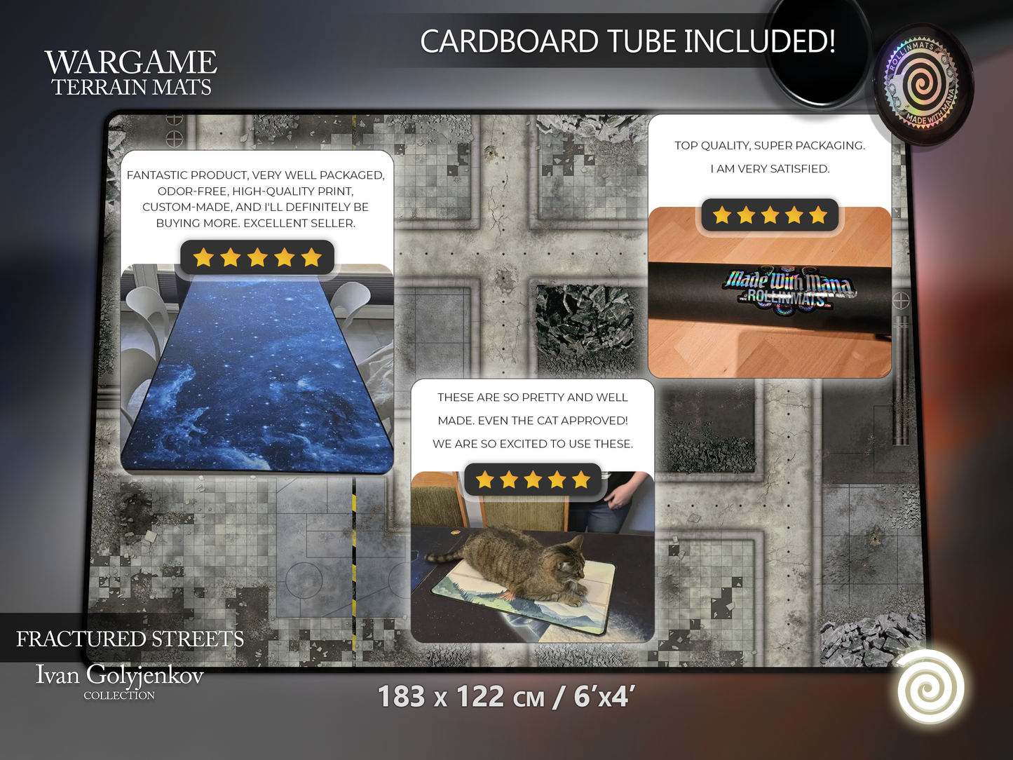 WARGAME TERRAIN MAT - FRACTURED STREETS