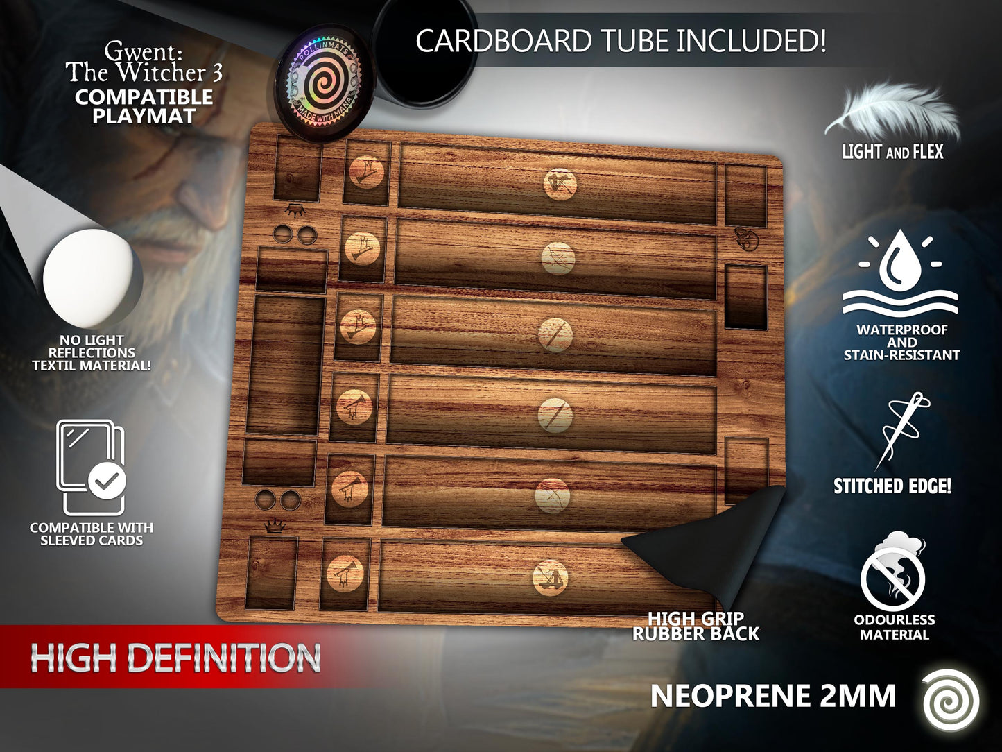 Gwent Compatible Gamemat ( The Witcher Card Game and Monsters and Scoia'tael )