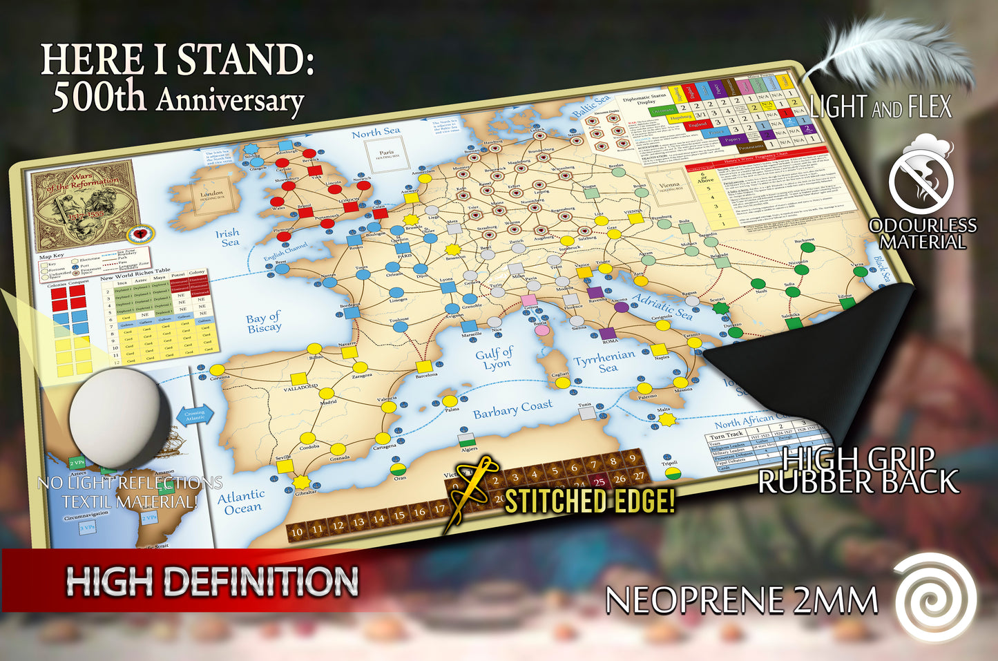 Here I Stand compatible Gamemat (Larger Edition)