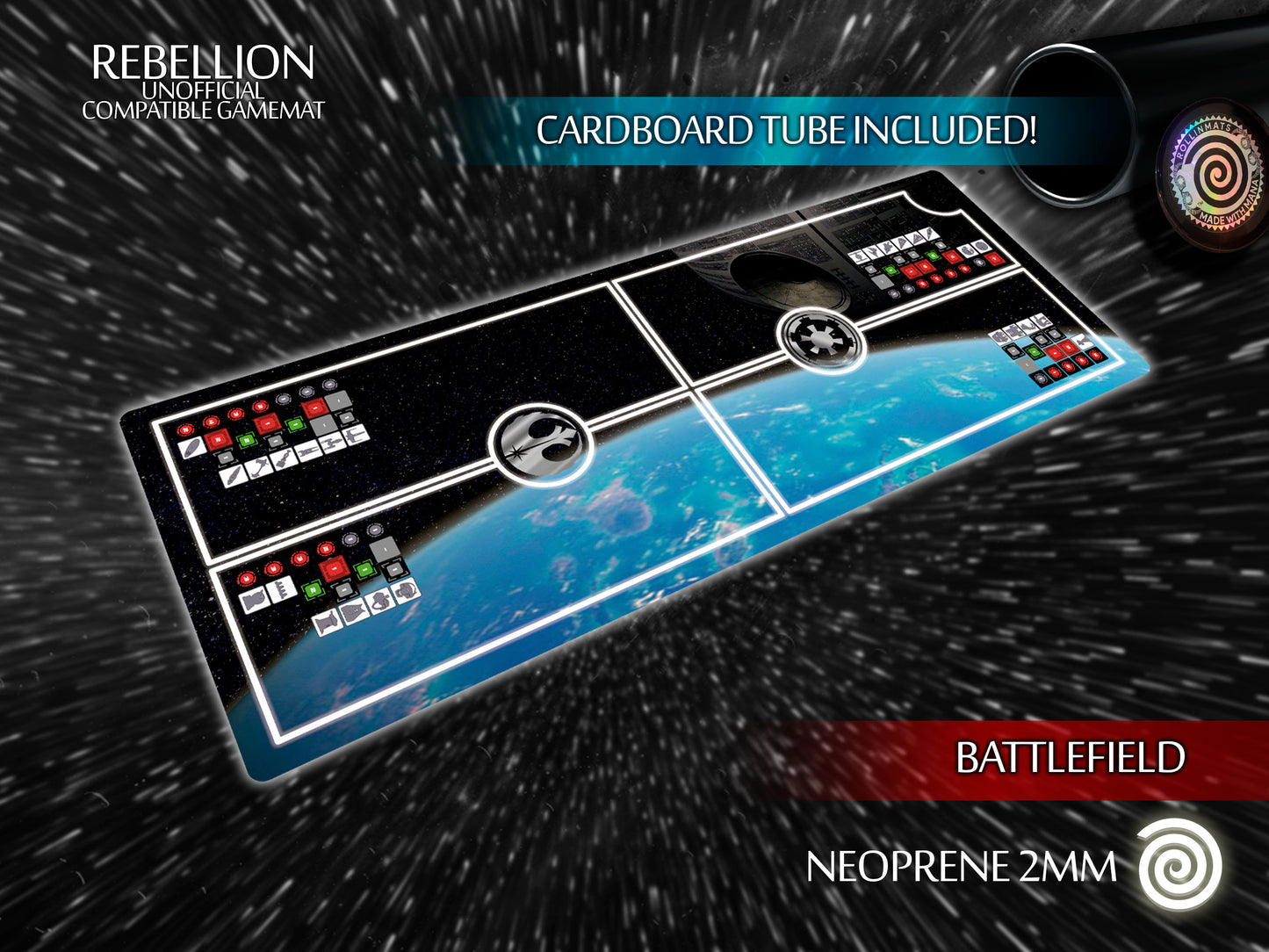 Star Wars: Rebellion compatible Gamemat (Pack with Battlefield)