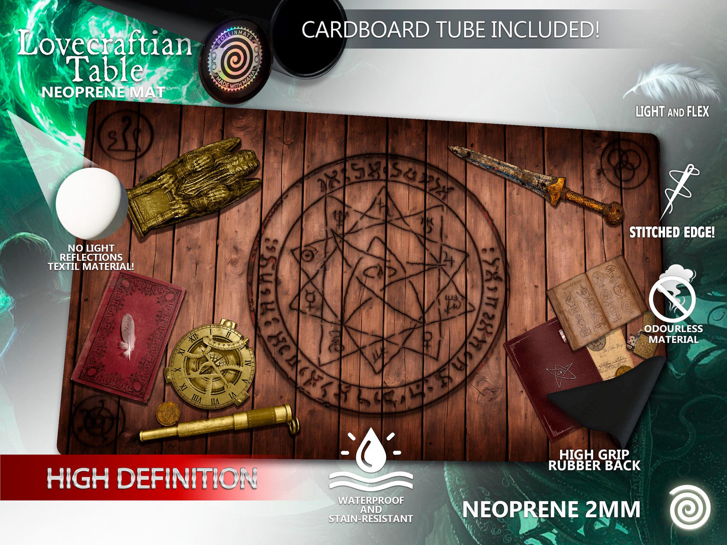 Lovecraftian Table Playmat Neoprene Mat