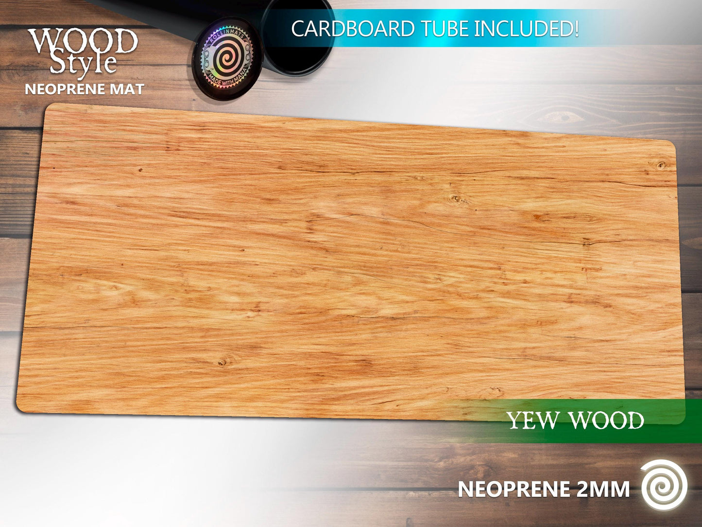 Neoprene Mat Wood Style ( Custom Logo/ Size) Playmat and Desk Set Up