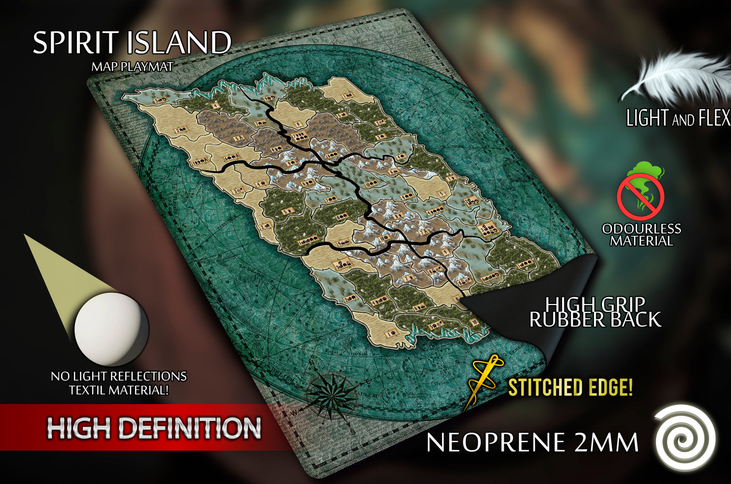 Spirit Island map compatible Gamemat