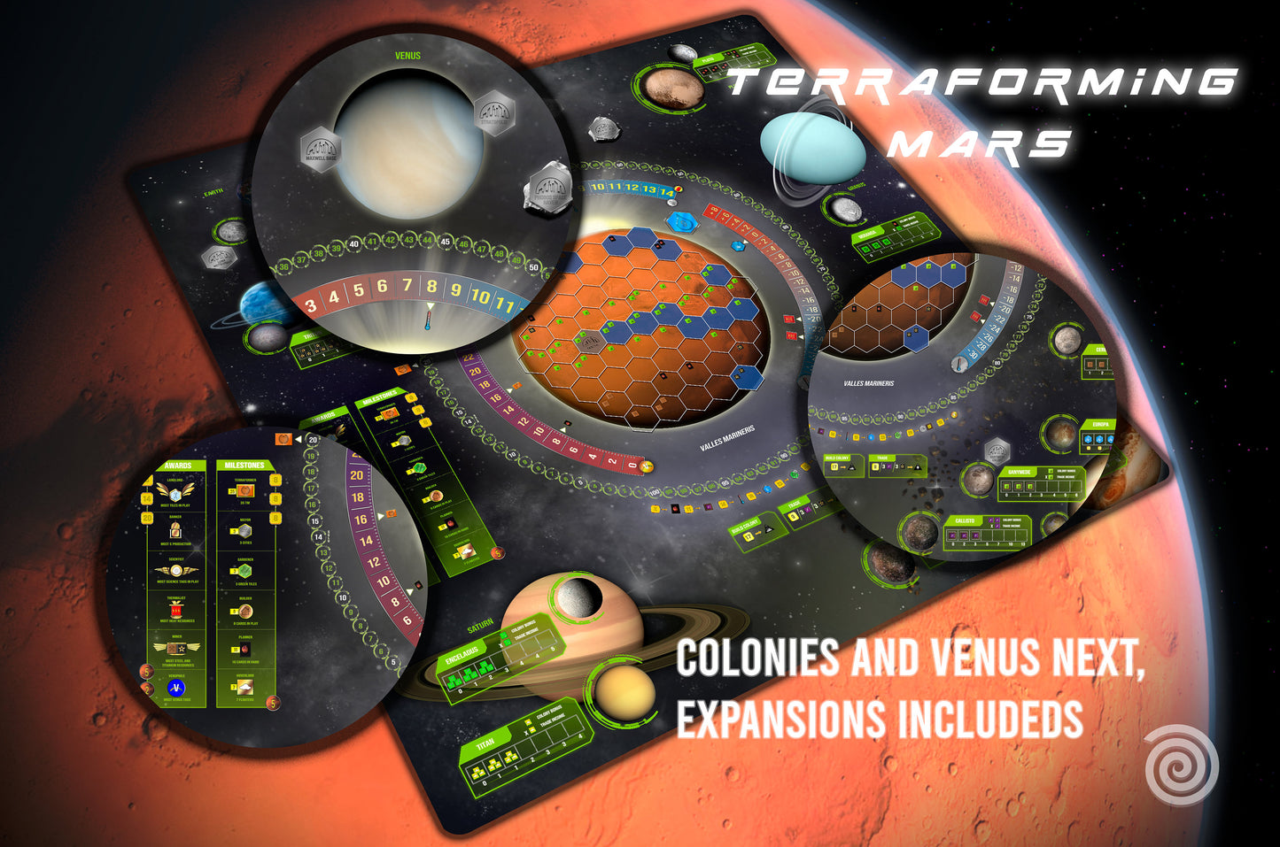 Tapete para Terraforming Mars Neoprene 2mm expansión colonias incluida. UNOFFICIAL PRODUCT