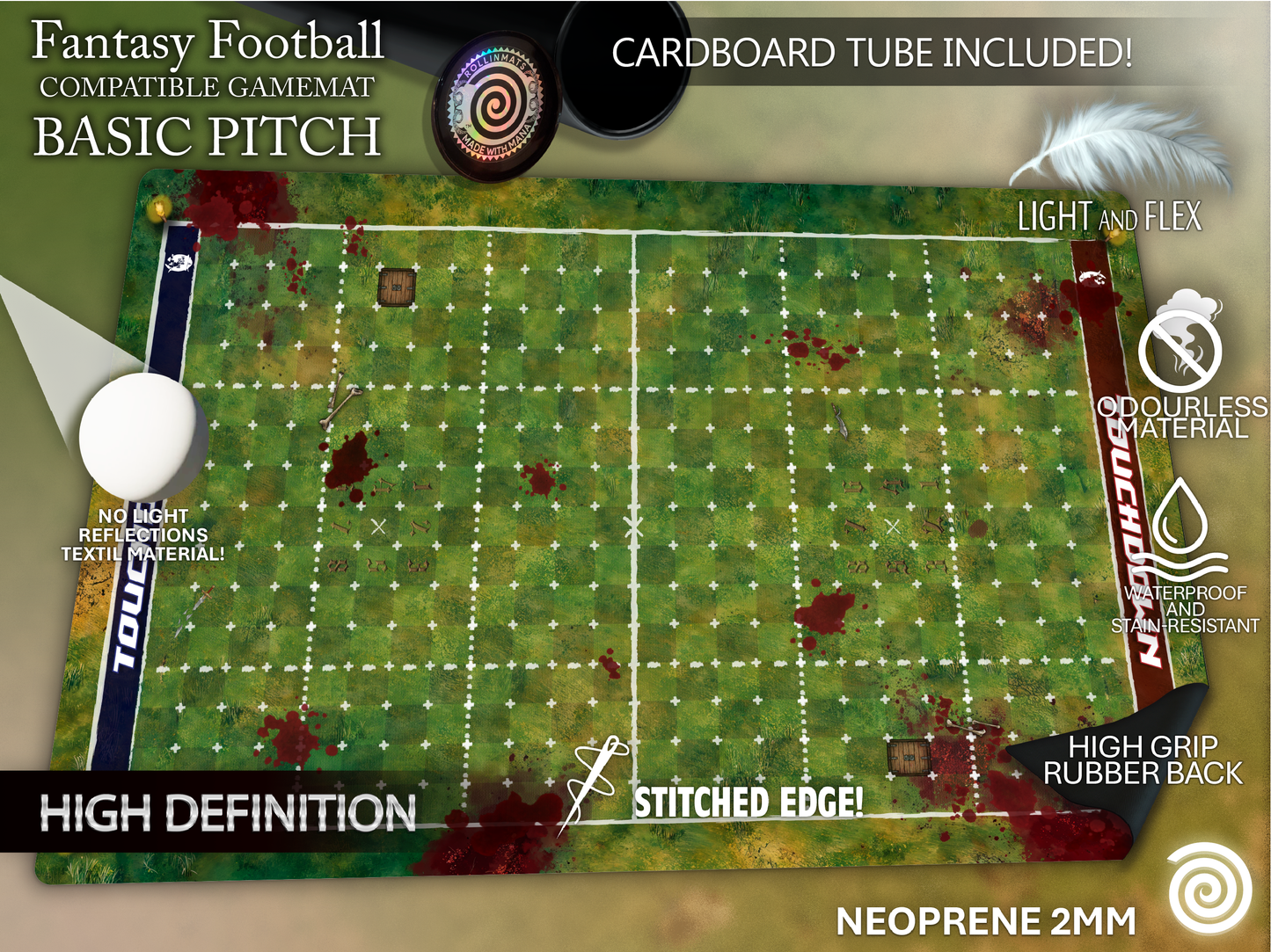 Fantasy Football BB 3rd Season compatible Gamemats (Basic pitch)