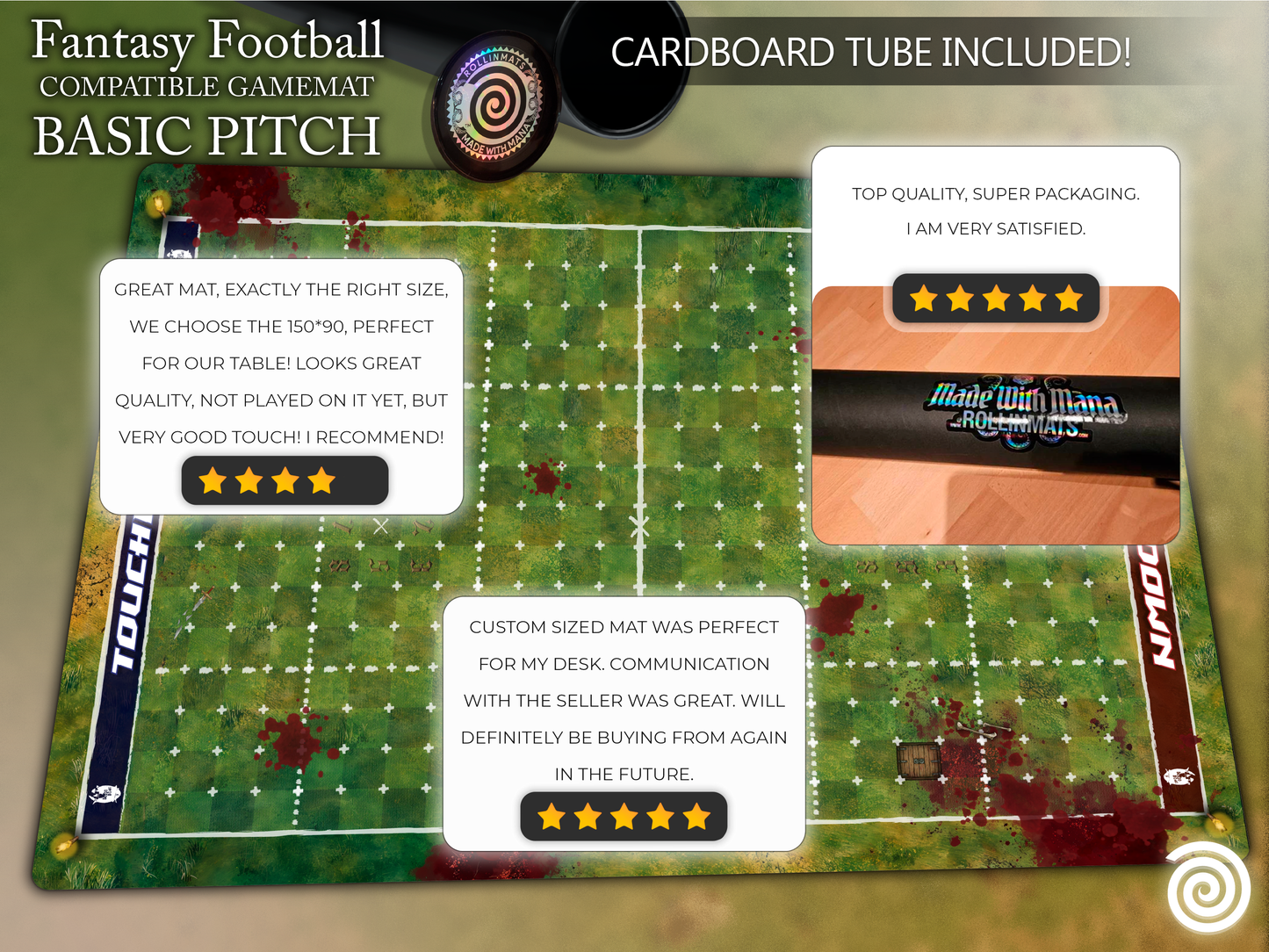 Fantasy Football BB 3rd Season compatible Gamemats (Basic pitch)