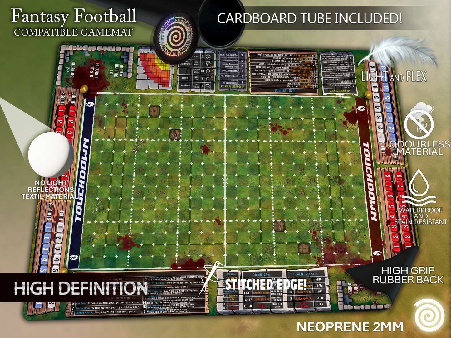 Fantasy Football BB 3rd Season compatible Gamemats (Elevens and mixed  pitch)