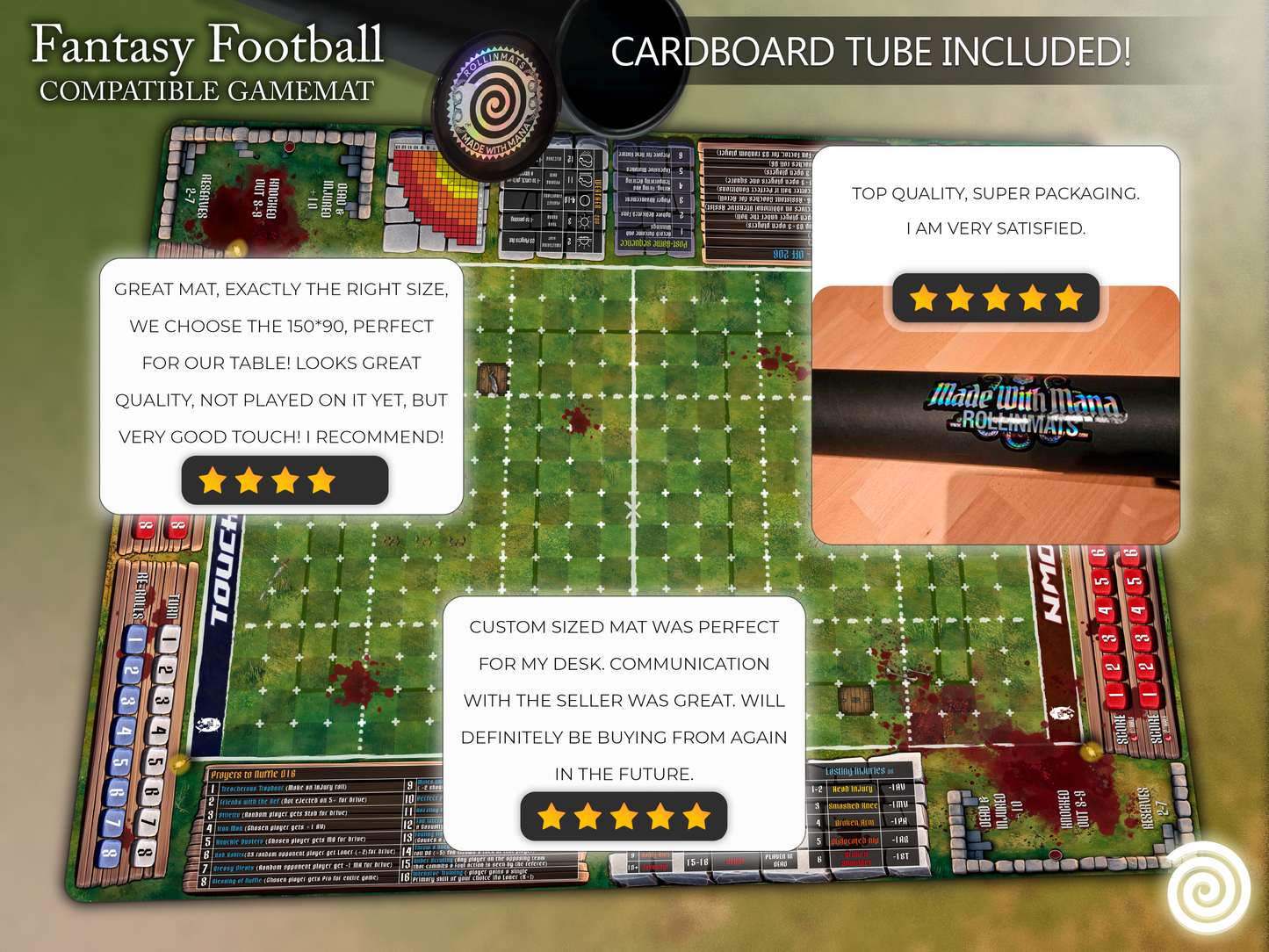 Fantasy Football BB 3rd Season compatible Gamemats (Elevens and mixed  pitch)