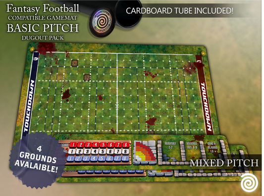 Fantasy Football BB 3rd Season compatible Gamemats (Pack Basic pitch + Dugouts)