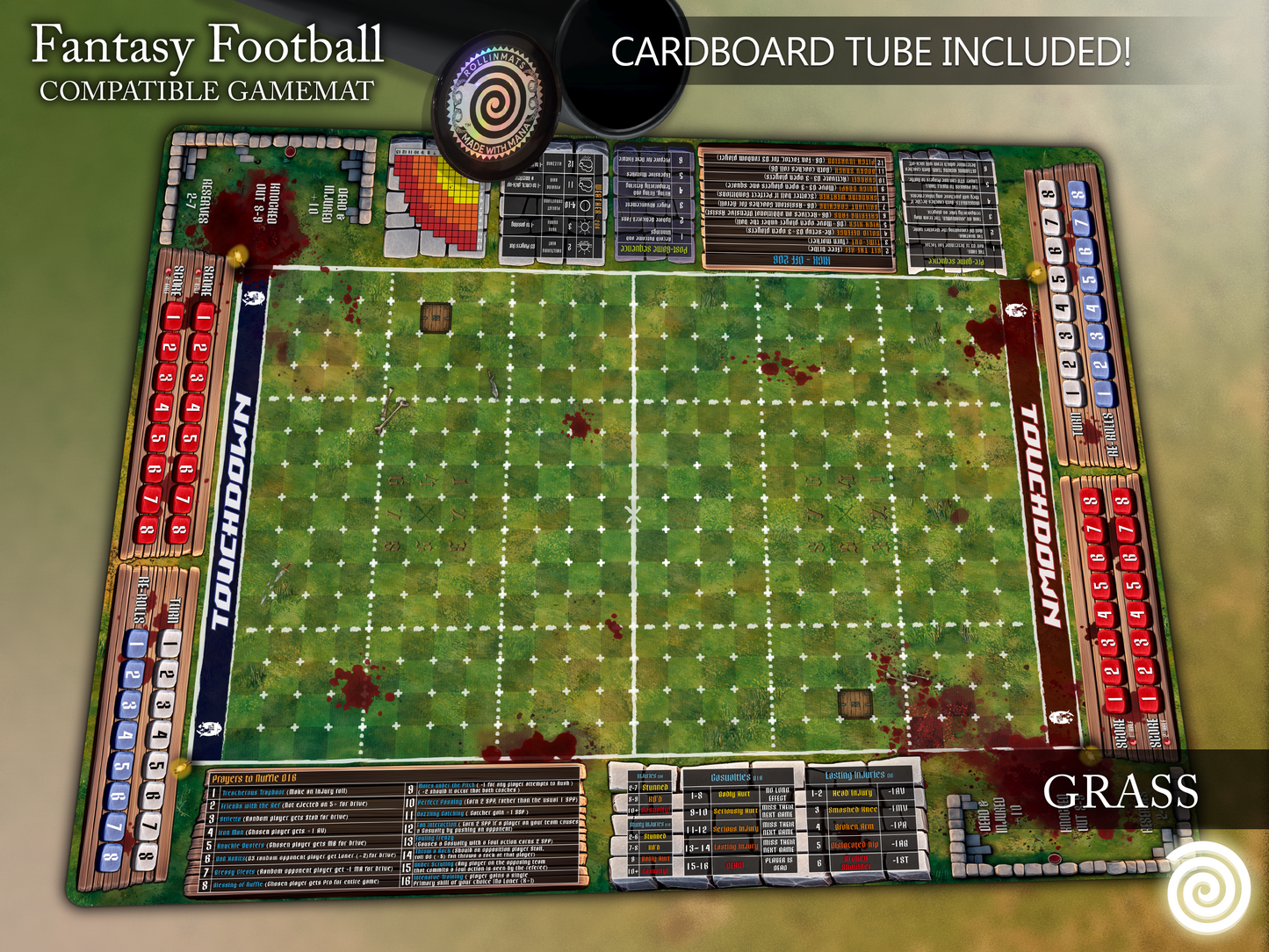 Fantasy Football BB 3rd Season compatible Gamemats (Elevens and mixed  pitch)