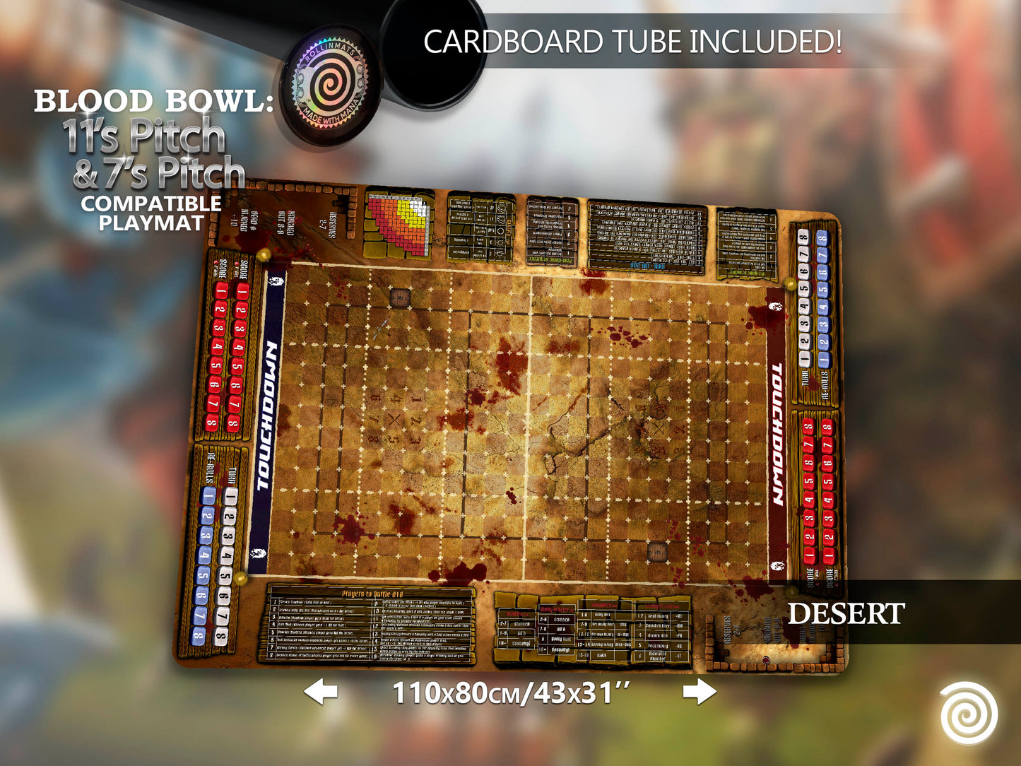 Blood Bowl compatible Gamemats (Mixed pitch 11's and 7's )