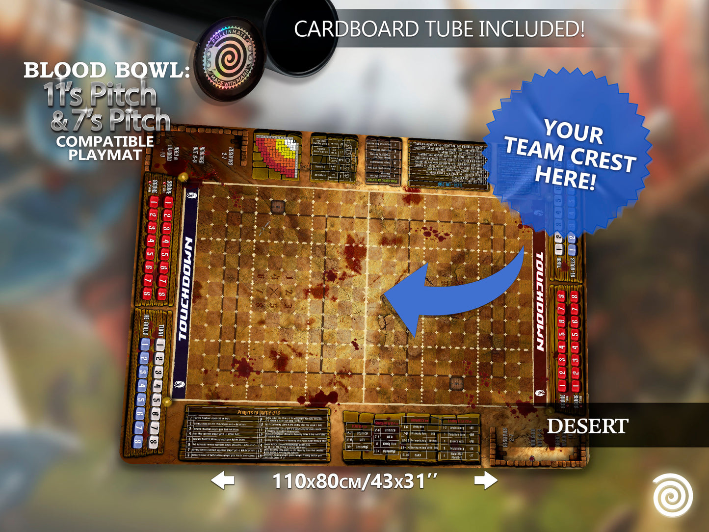 Blood Bowl compatible Gamemats (Mixed pitch 11's and 7's )