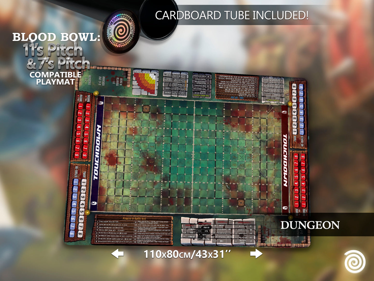 Blood Bowl compatible Gamemats (Mixed pitch 11's and 7's )