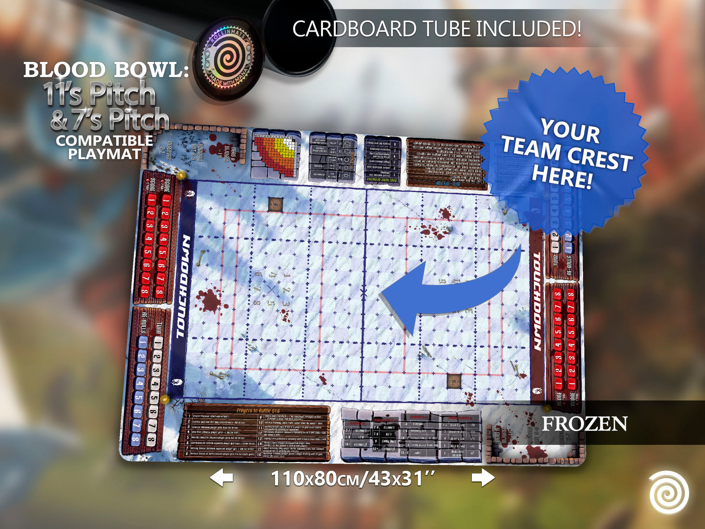Blood Bowl compatible Gamemats (Mixed pitch 11's and 7's )