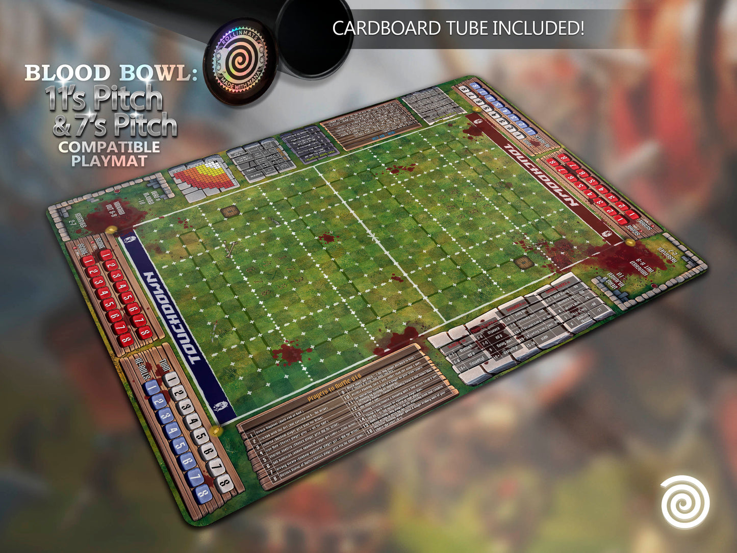 Blood Bowl compatible Gamemats (Mixed pitch 11's and 7's )