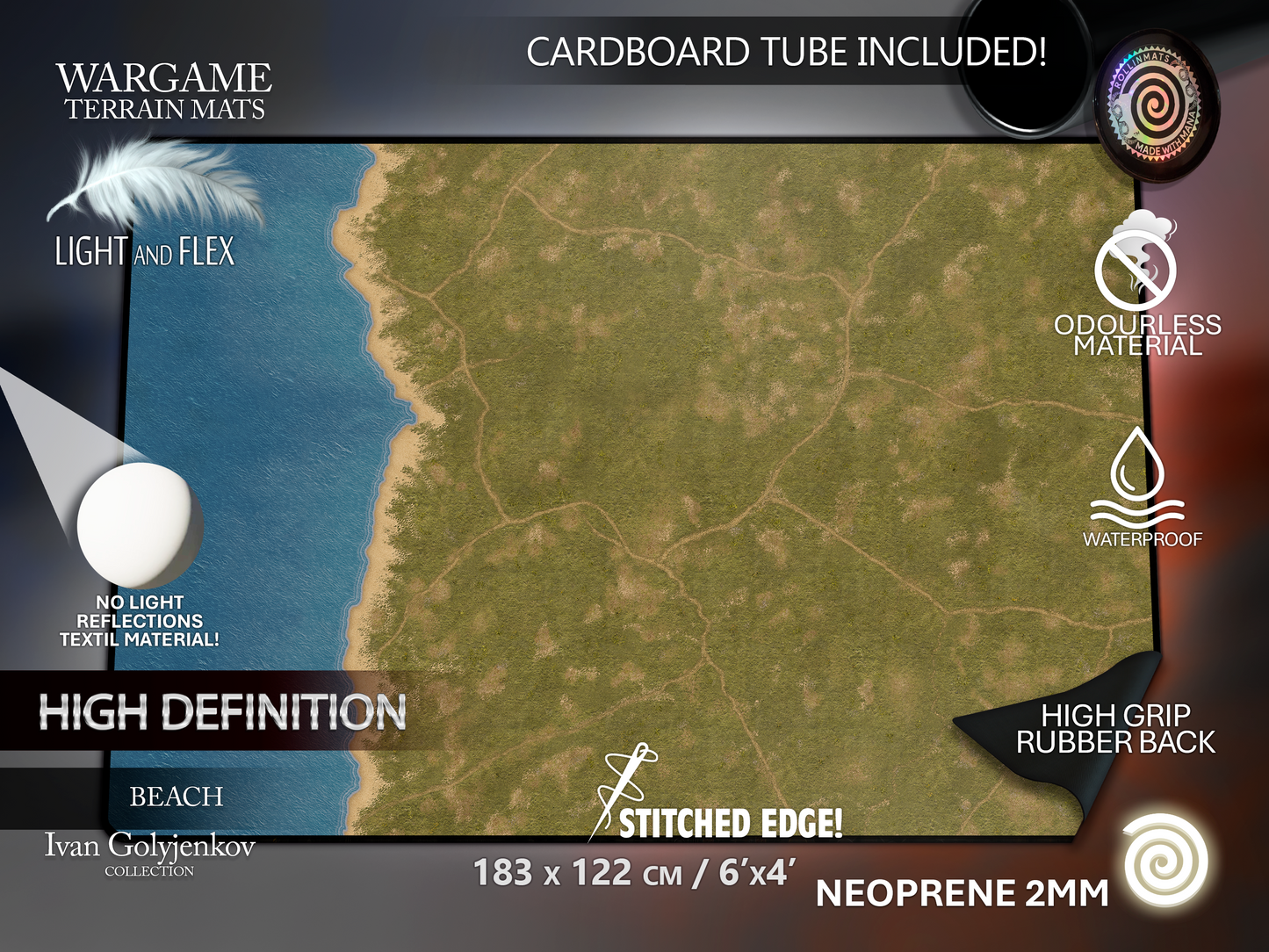 WARGAME TERRAIN MAT - BEACH