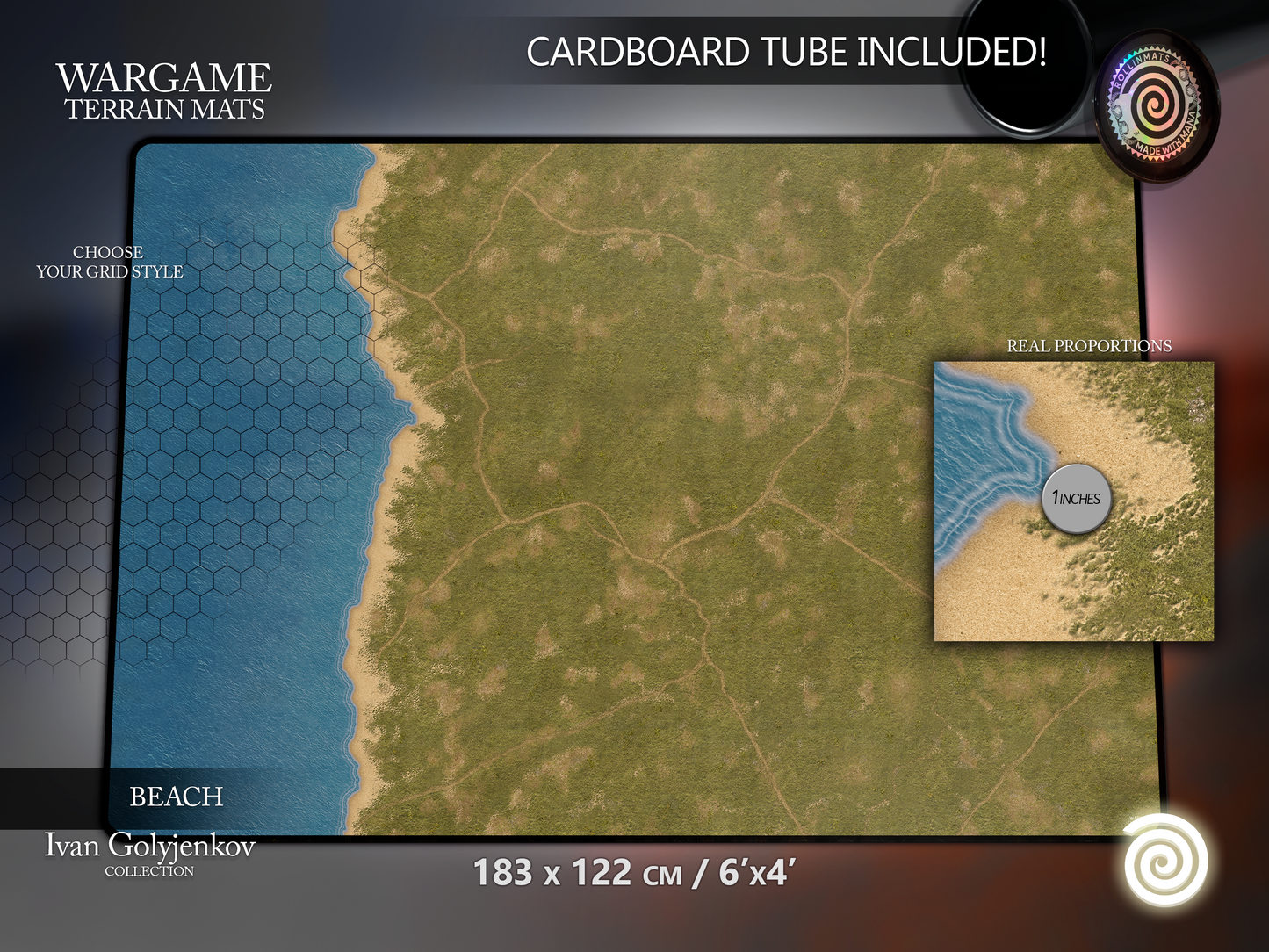 WARGAME TERRAIN MAT - BEACH