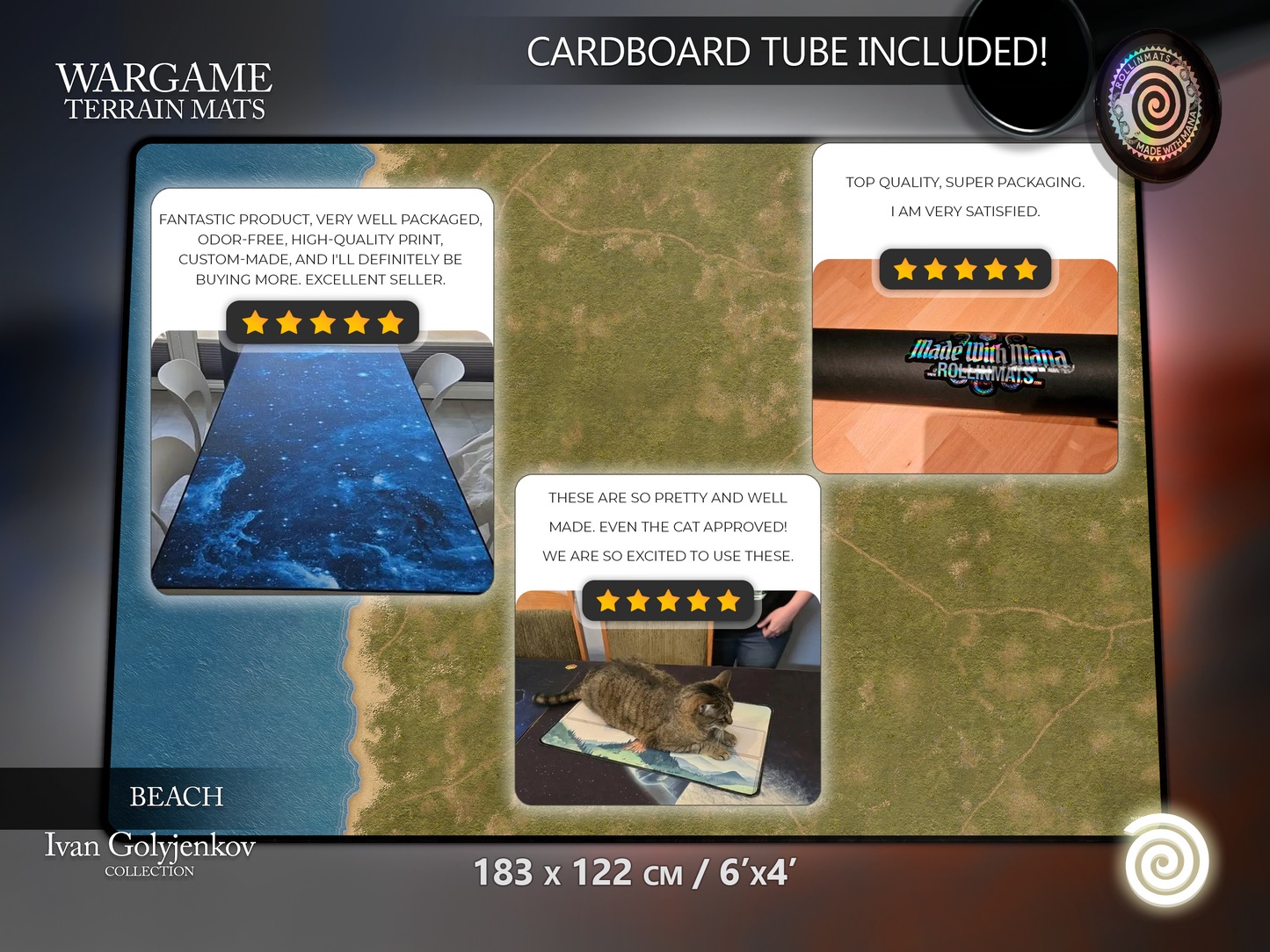 WARGAME TERRAIN MAT - BEACH