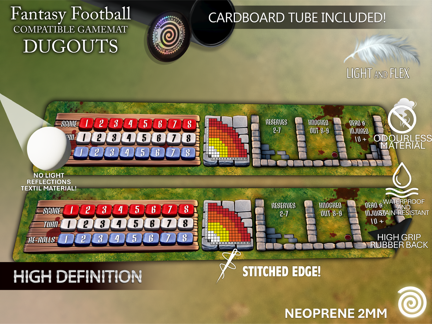 Fantasy Football BB 3rd Season compatible Gamemats (Dugouts)