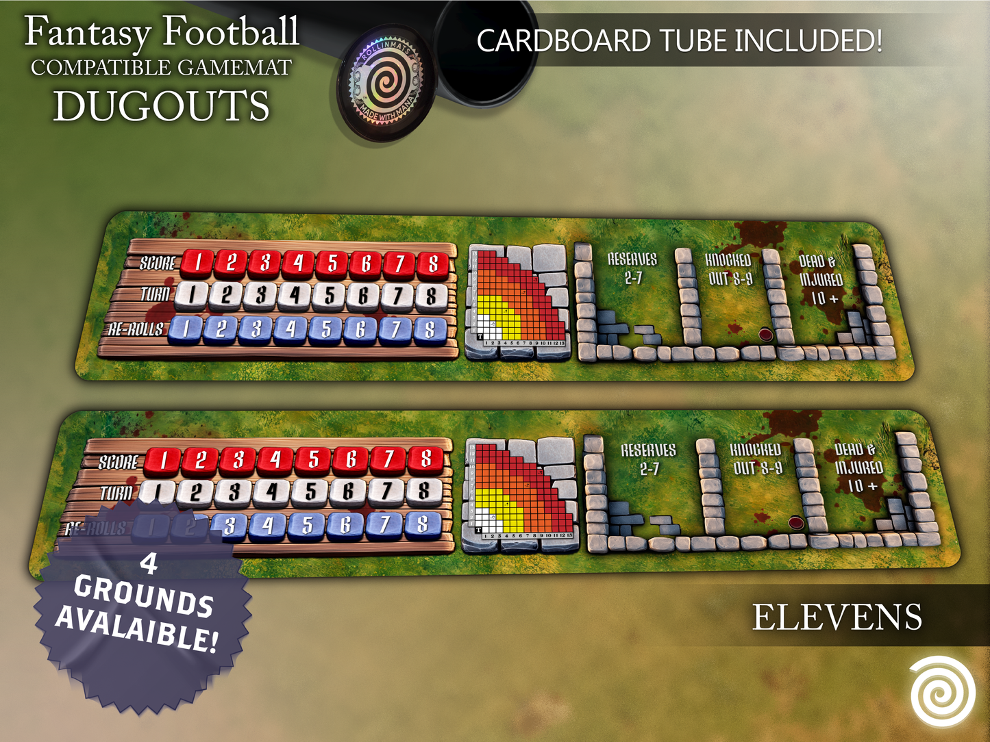 Fantasy Football BB 3rd Season compatible Gamemats (Dugouts)