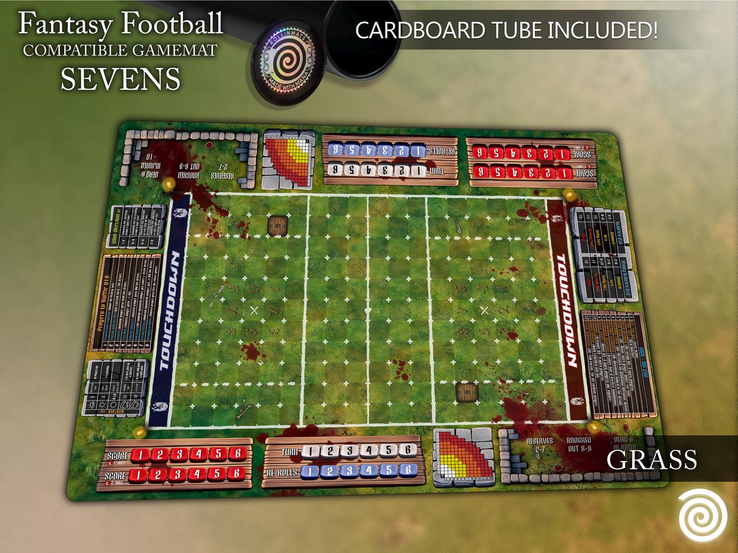 Fantasy Football BB 3rd Season compatible Gamemats (Sevens pitch)