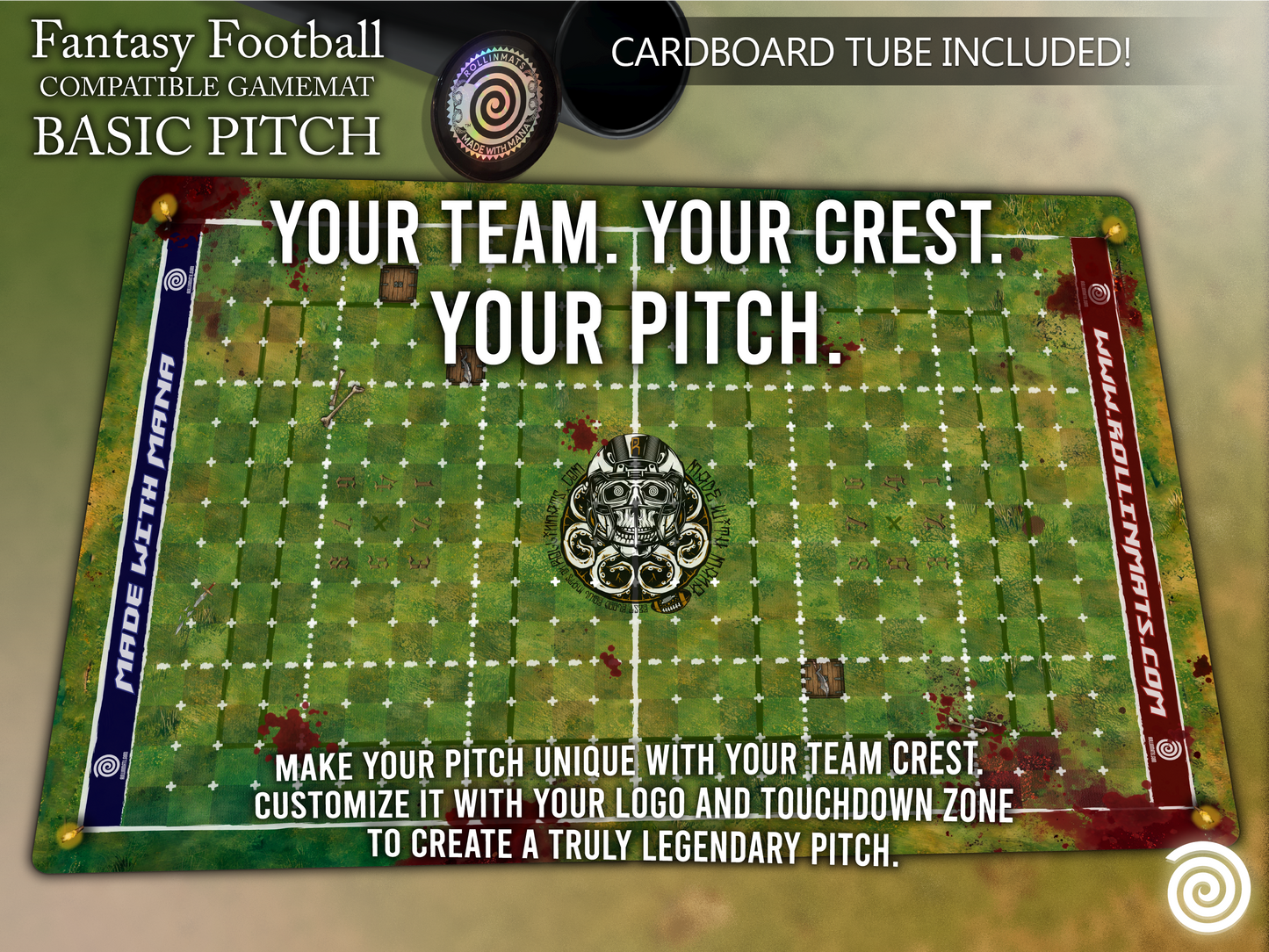 Fantasy Football BB 3rd Season compatible Gamemats (Pack Basic pitch + Dugouts)