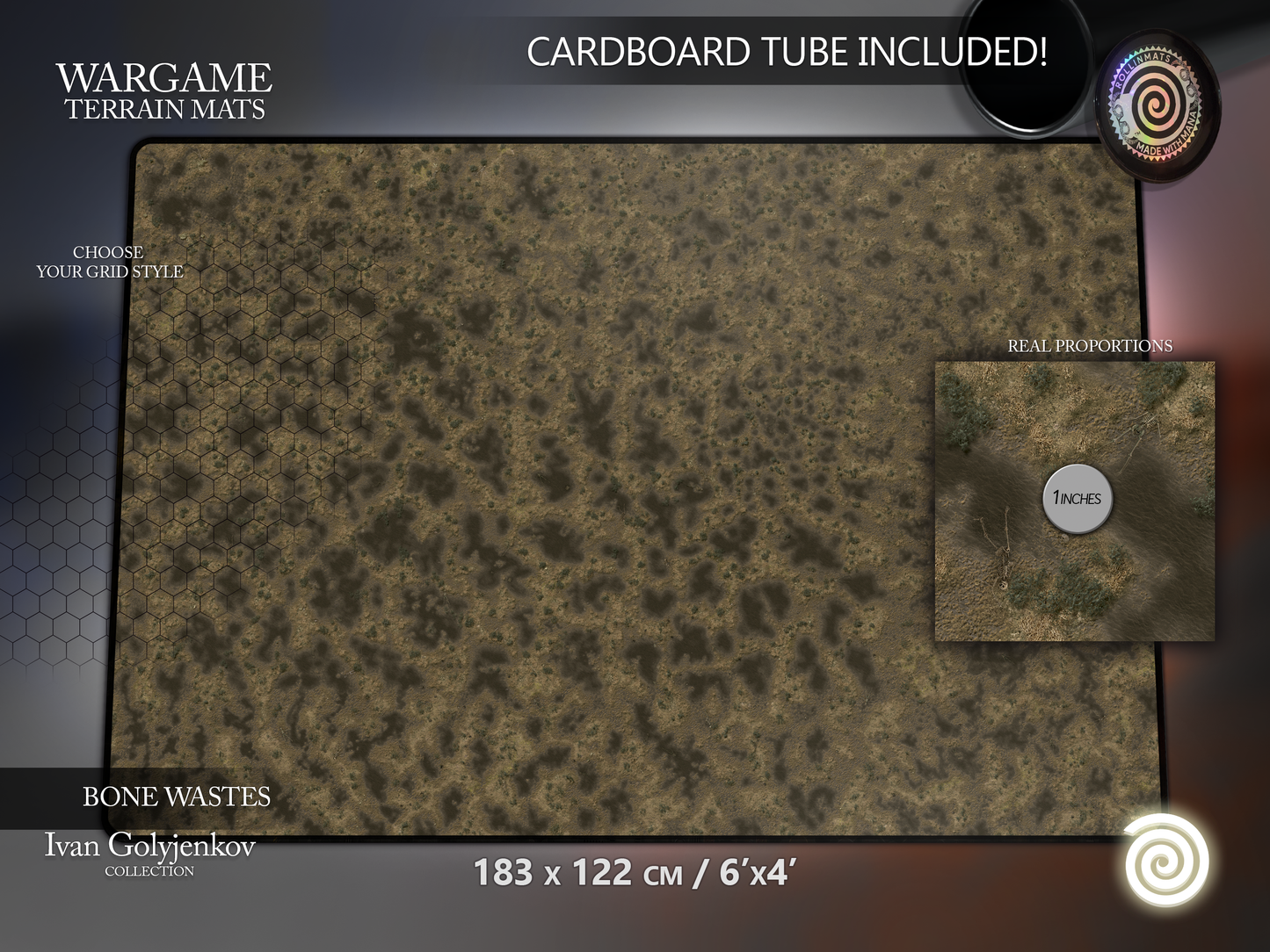 WARGAME TERRAIN MAT - BONE WASTES
