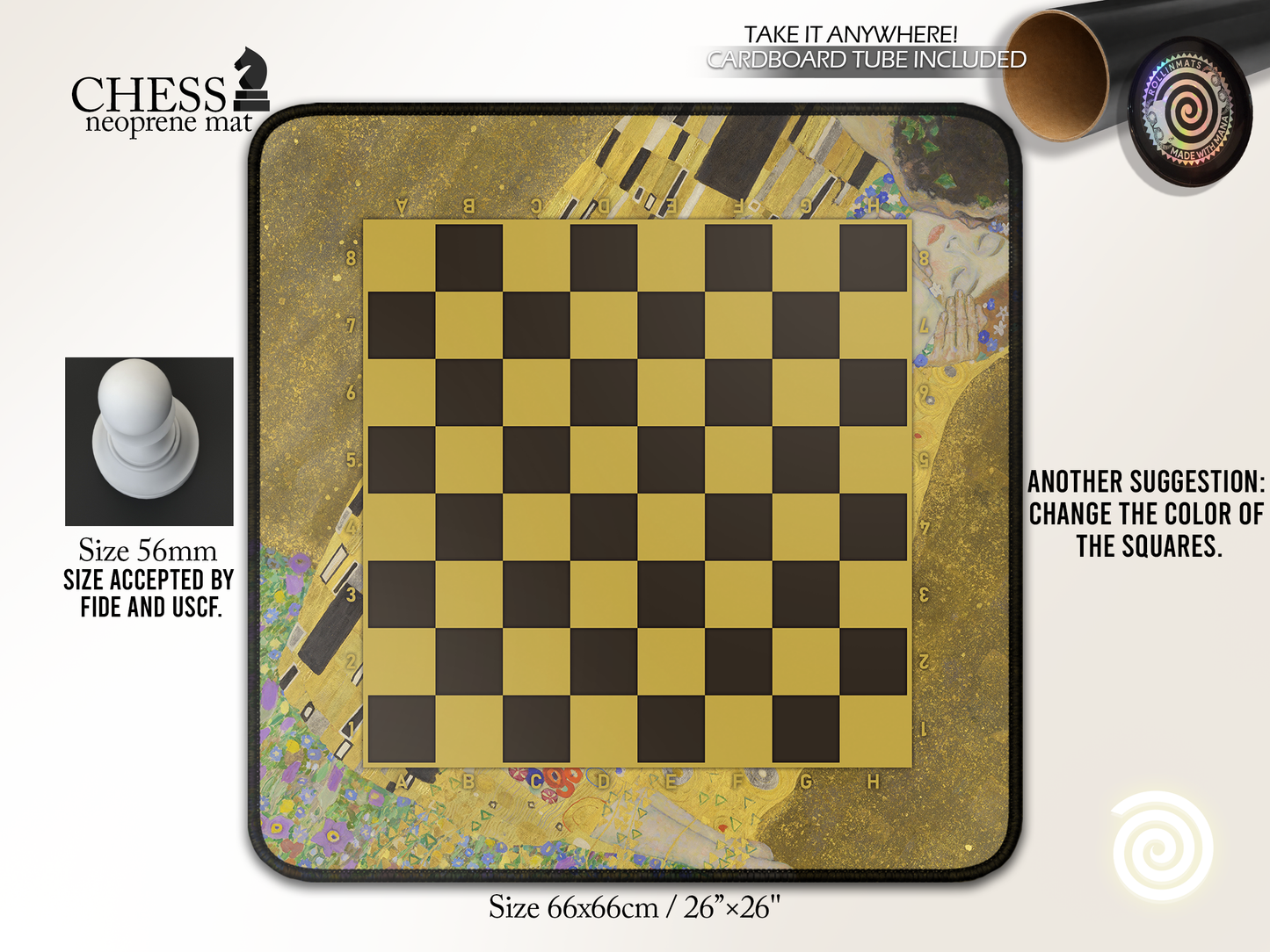 Chess Neoprene mat ( Stitched Edges) Premium Quality