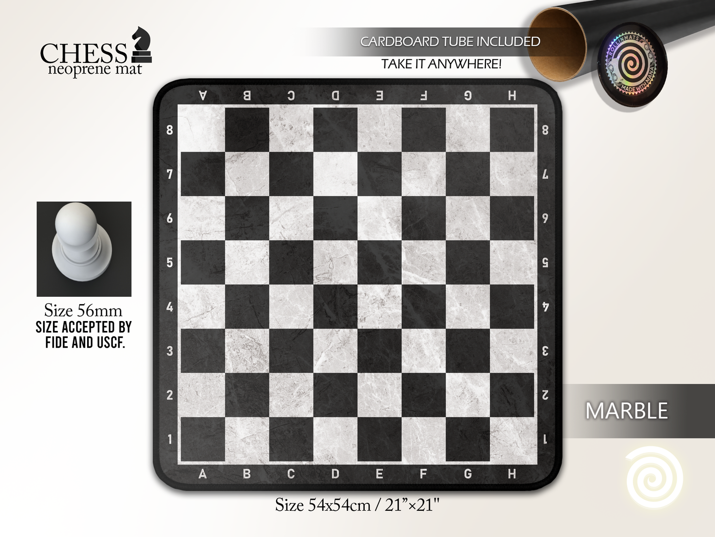 Chess Neoprene mat ( Stitched Edges) Premium Quality