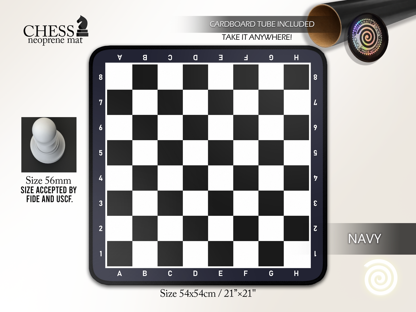 Chess Neoprene mat ( Stitched Edges) Premium Quality