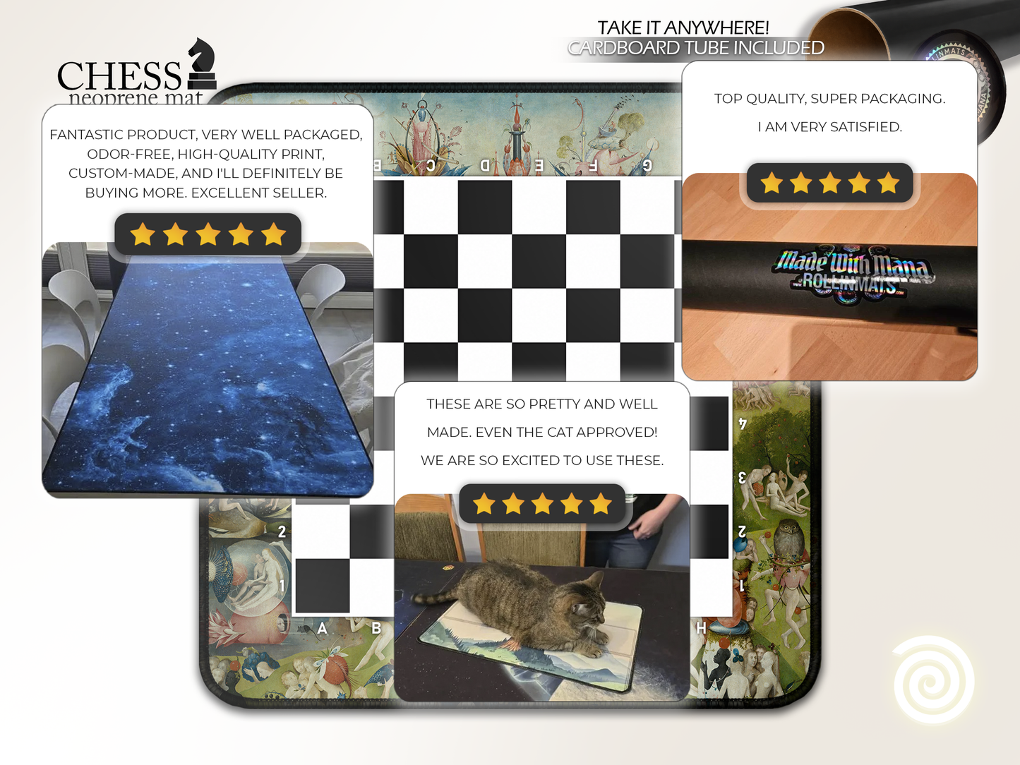 Chess Neoprene mat ( Stitched Edges) Premium Quality