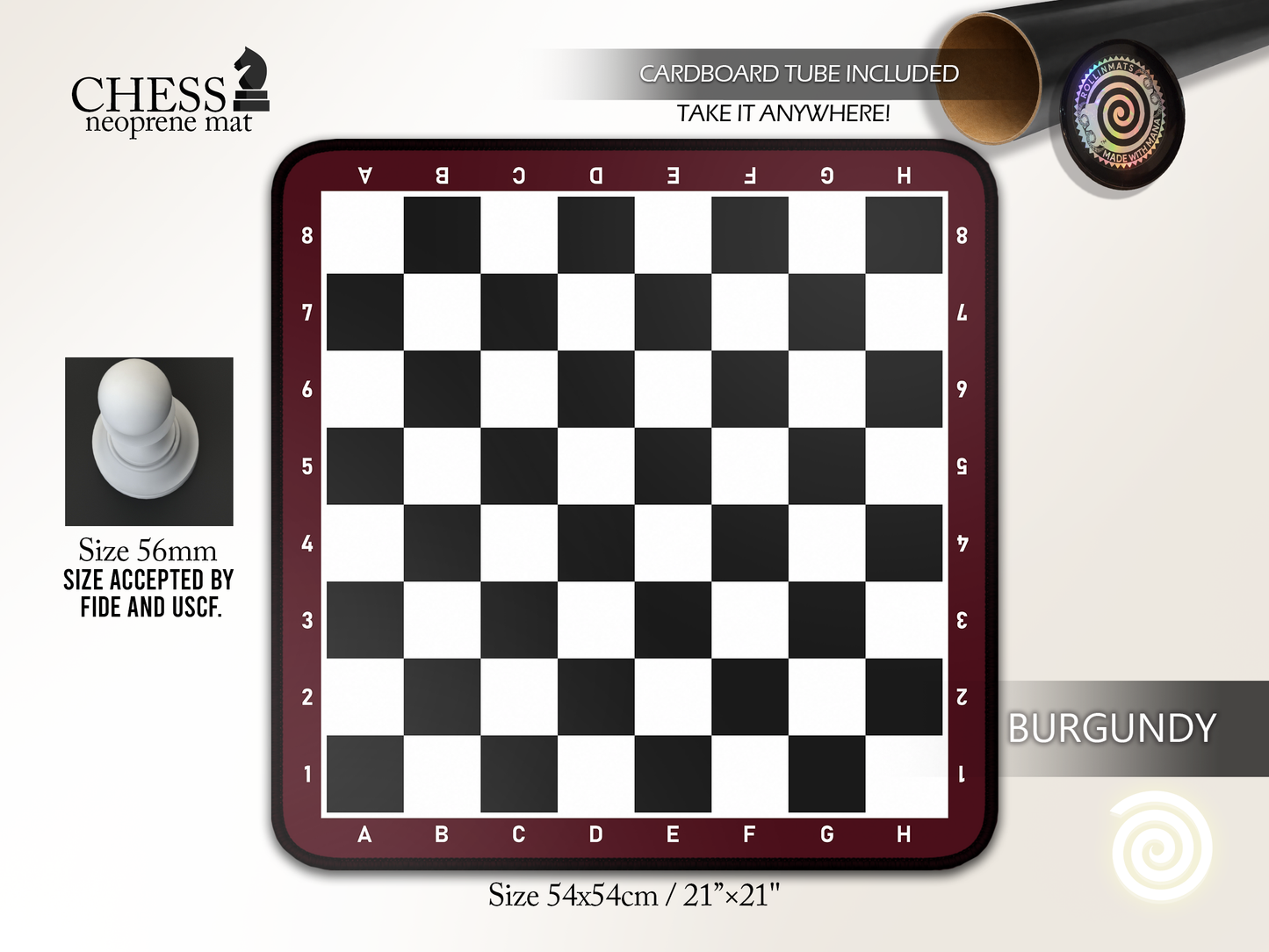 Chess Neoprene mat ( Stitched Edges) Premium Quality