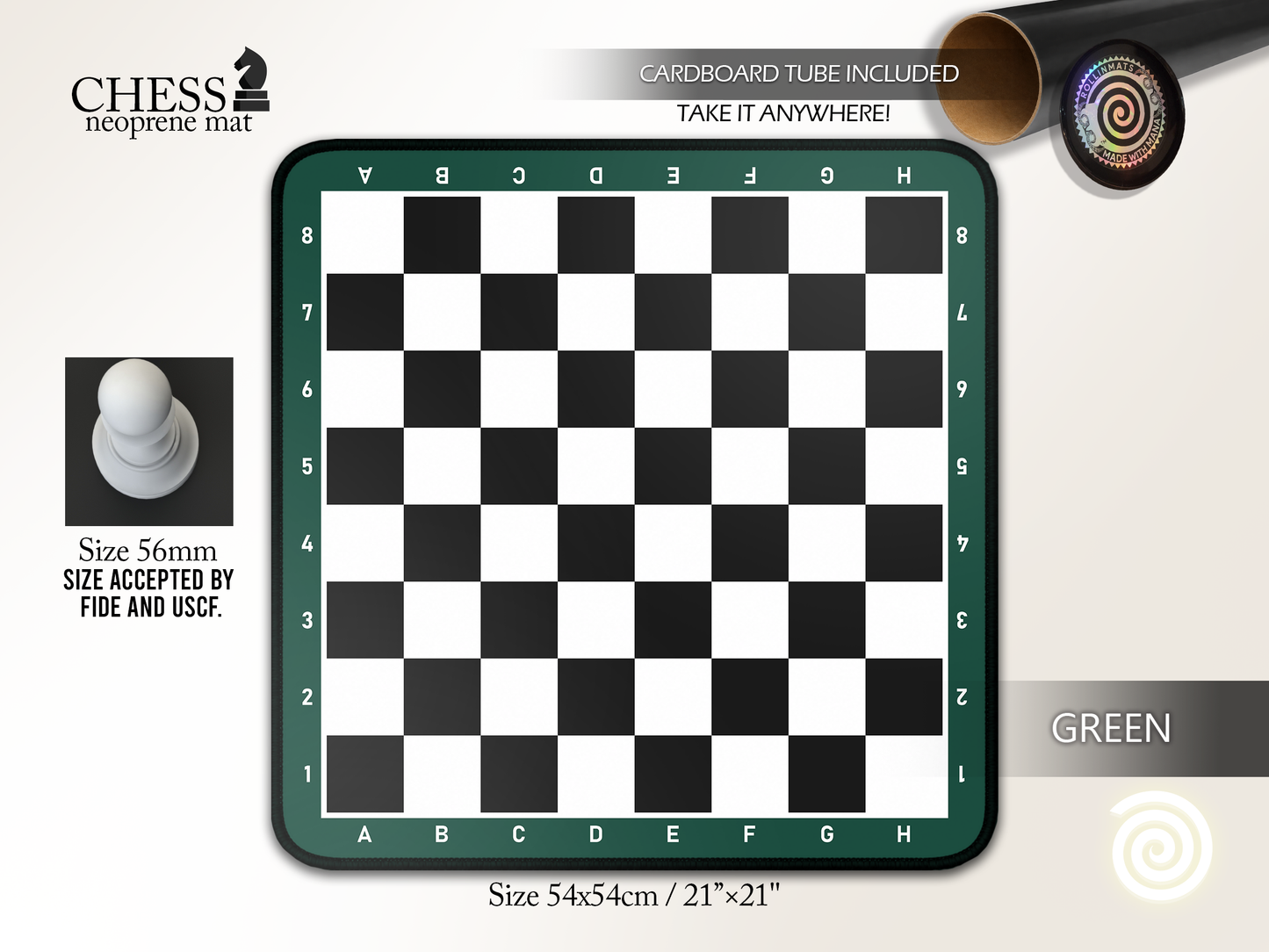 Chess Neoprene mat ( Stitched Edges) Premium Quality