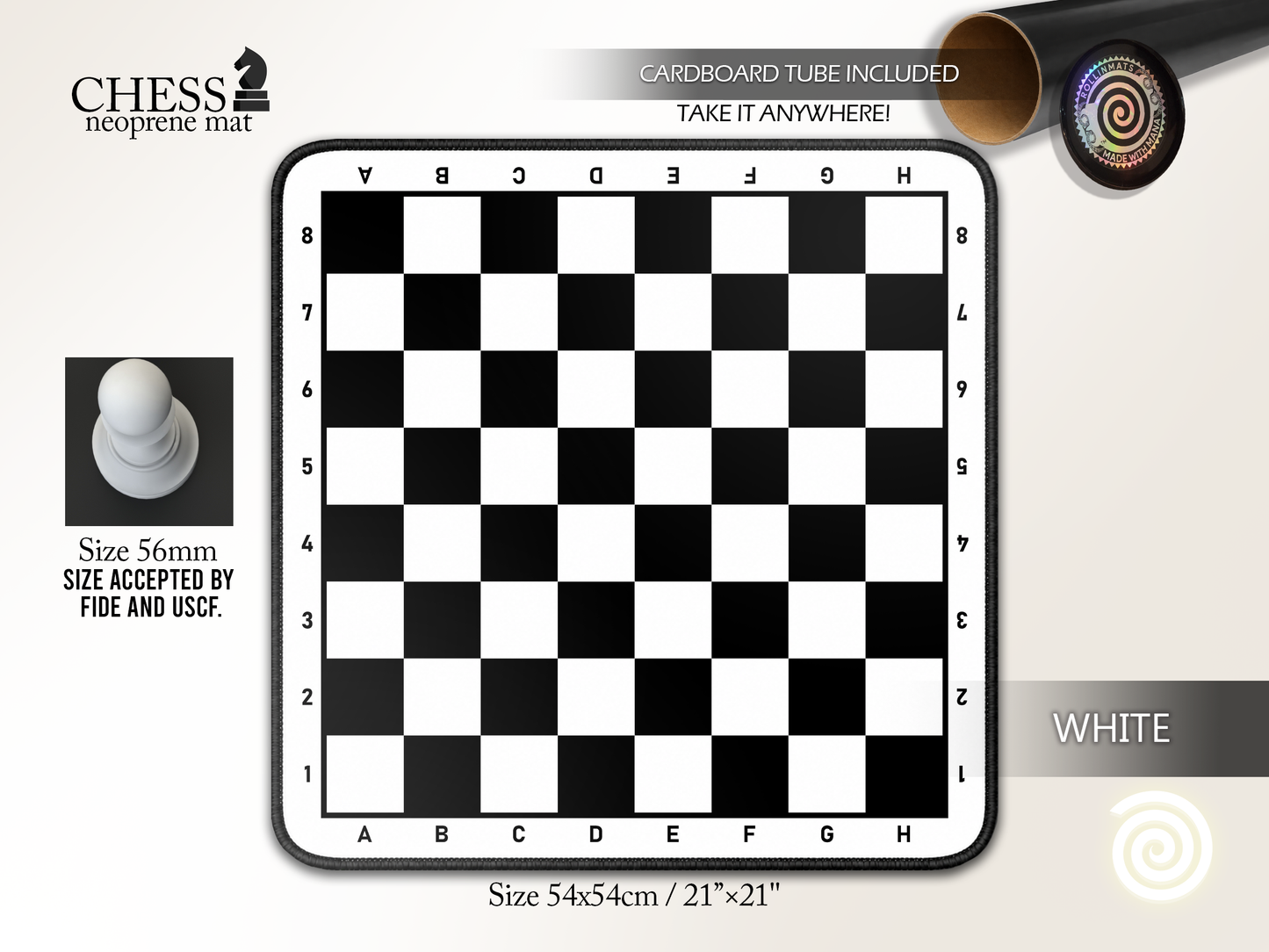 Chess Neoprene mat ( Stitched Edges) Premium Quality