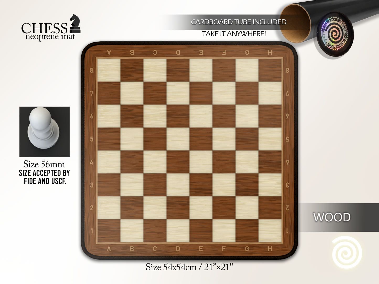 Chess Neoprene mat ( Stitched Edges) Premium Quality