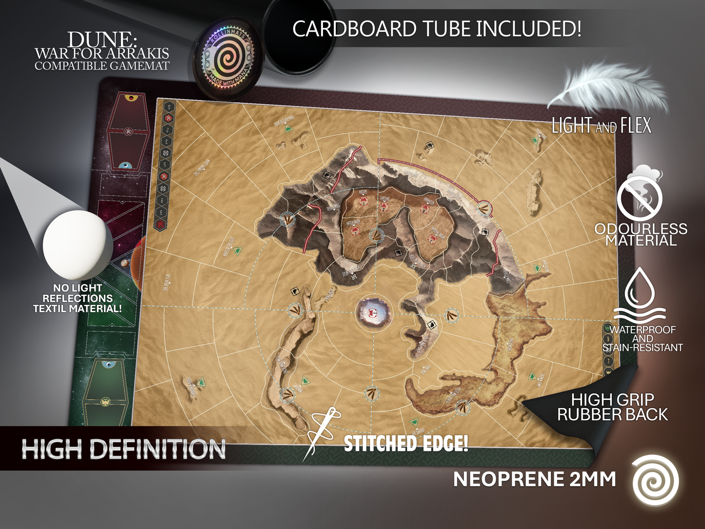 Playmat Dune War for Arrakis Compatible Gamemat   (The Spacing Guild Expansion)