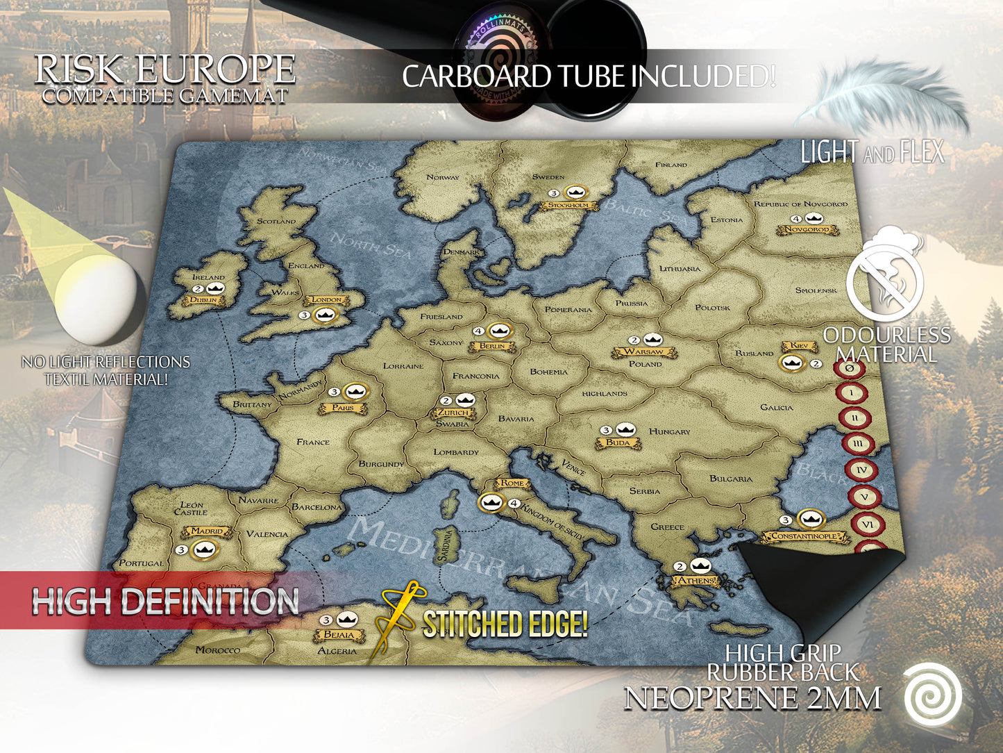 Risk Europe Compatible Playmat