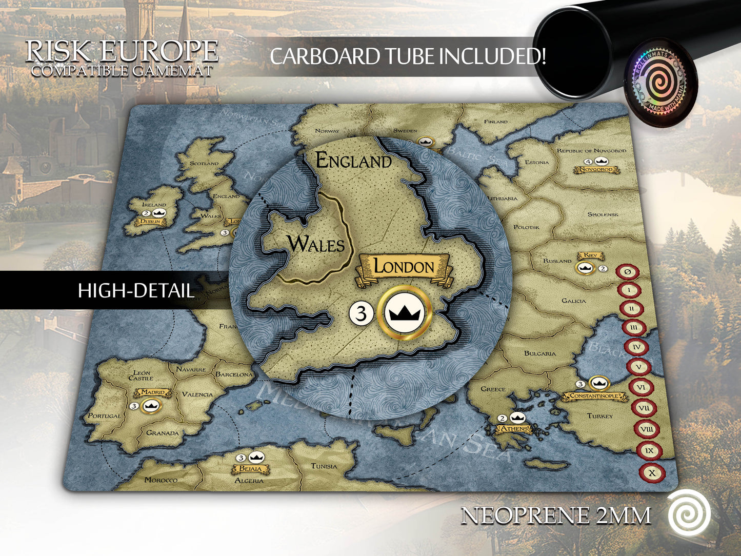 Risk Europe Compatible Playmat
