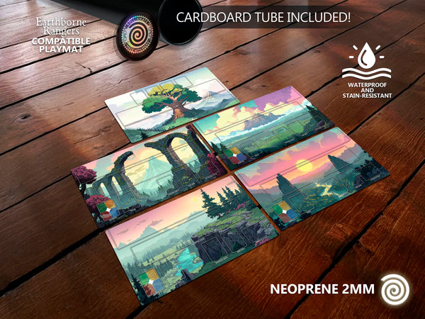 Earthborne Rangers compatible neoprene playmat for player and shared-area setup