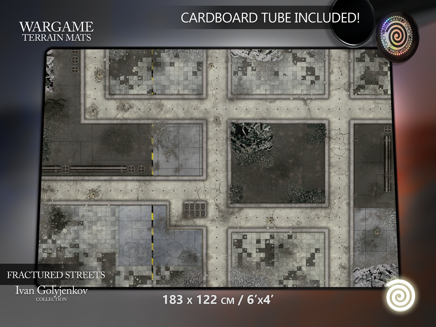 WARGAME TERRAIN MAT - FRACTURED STREETS