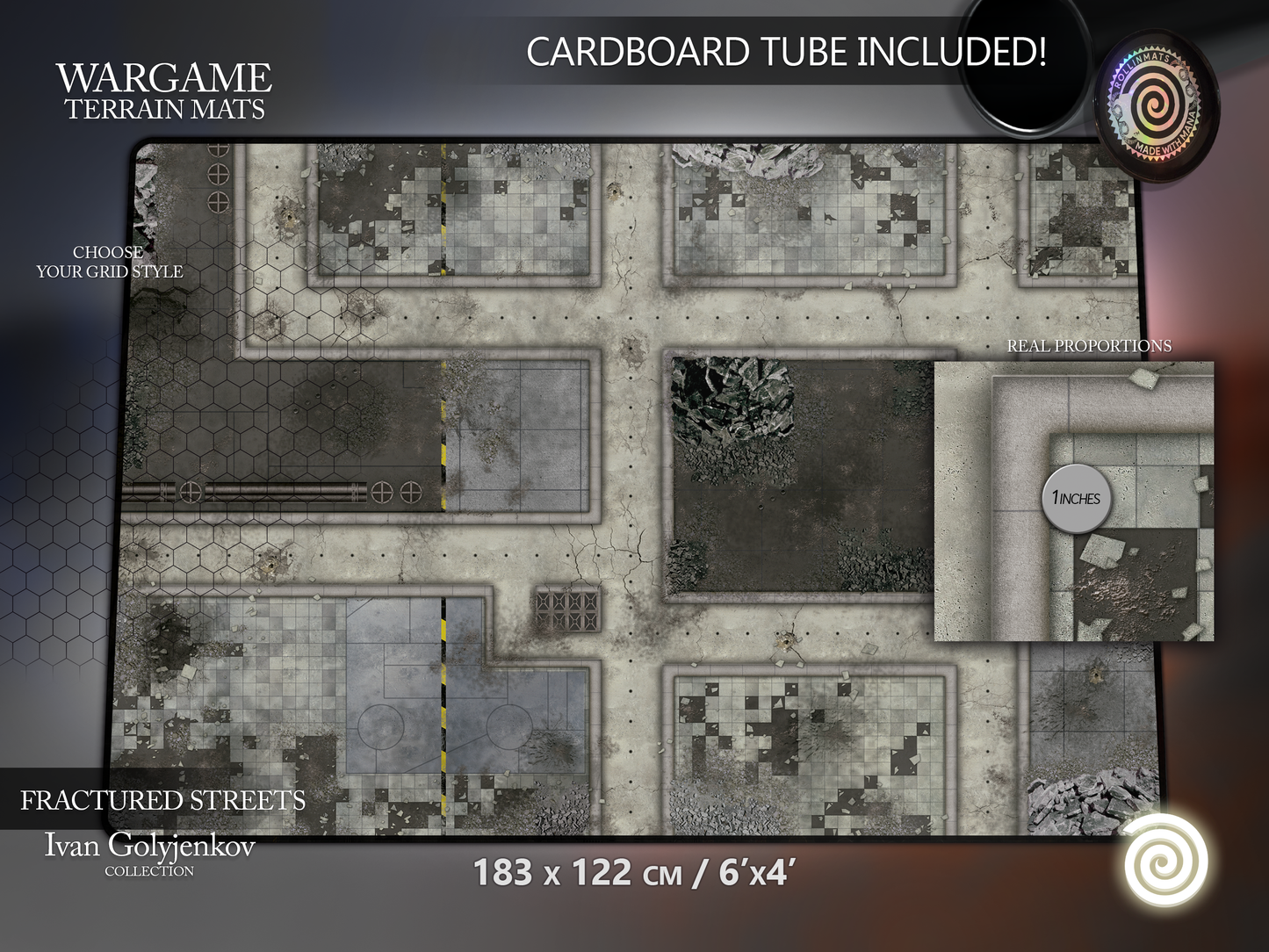 WARGAME TERRAIN MAT - FRACTURED STREETS