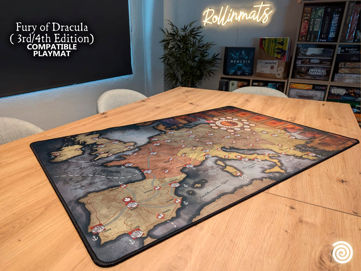 Deluxe Playmat Fury of Dracula 3 rd/ 4th Compatible Gamemat