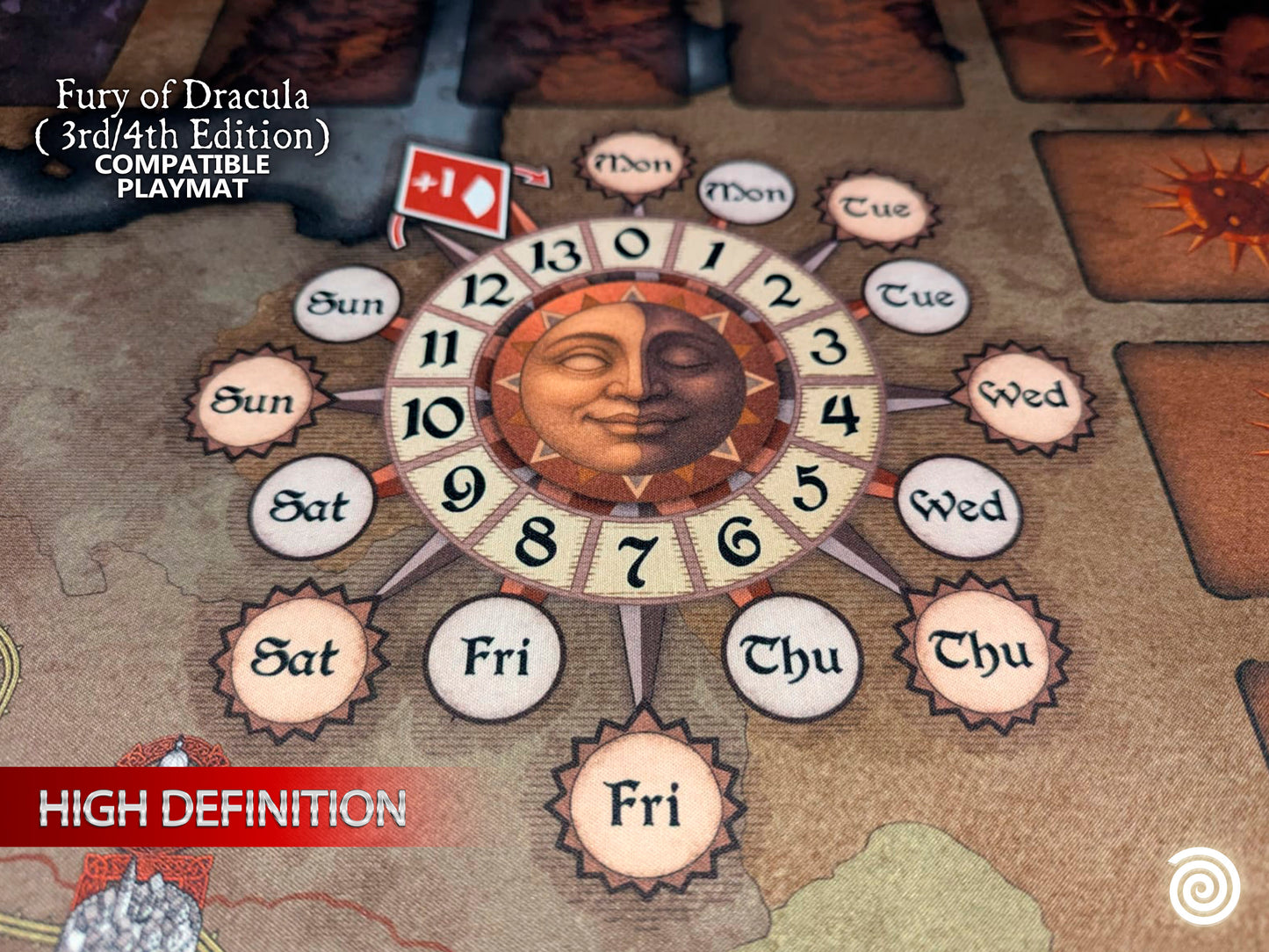 Deluxe Playmat Fury of Dracula 3 rd/ 4th Compatible Gamemat