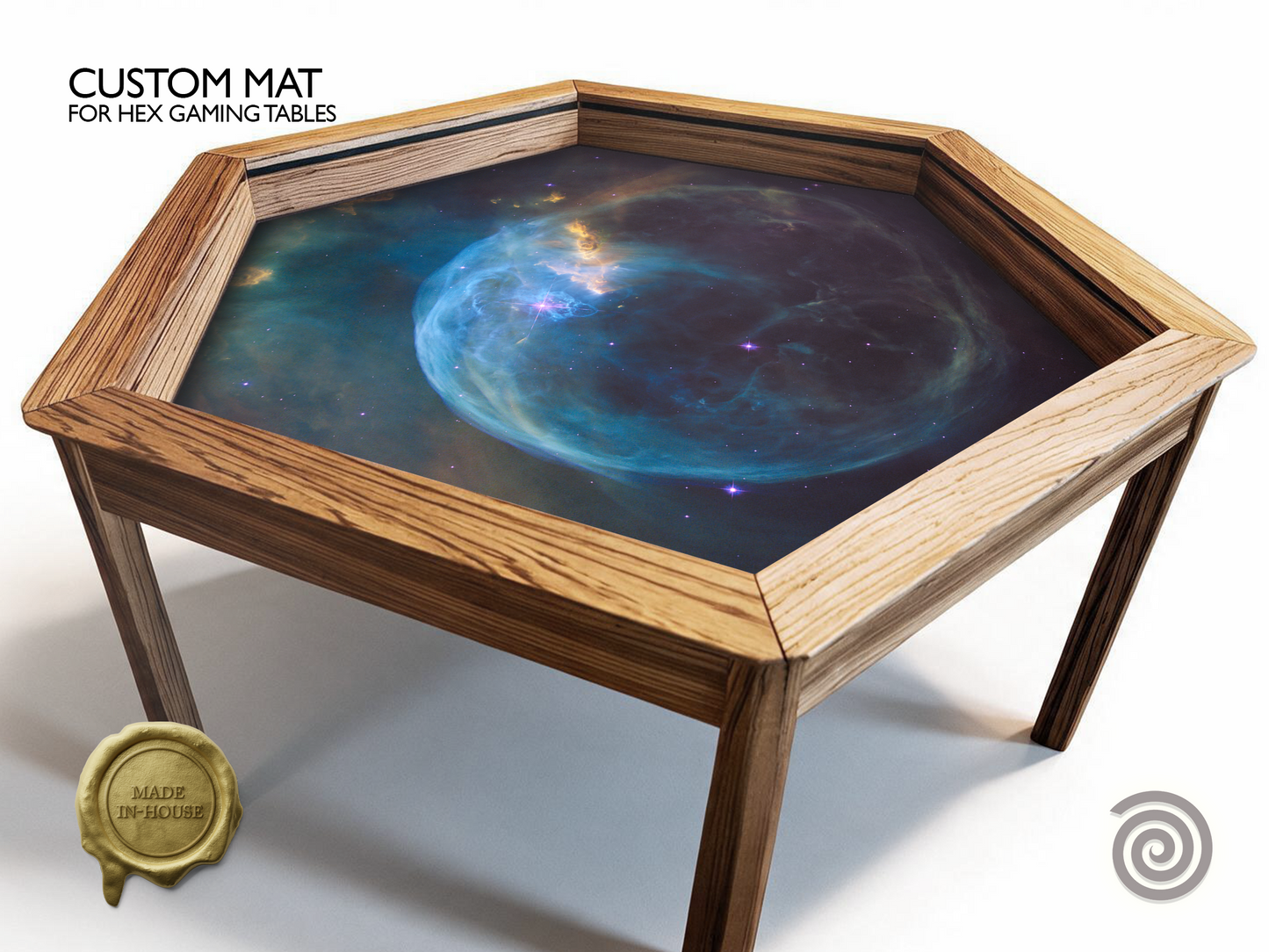 Custom mat for Hexagon Gaming tables ( Custom Sizes up to 59 inches)